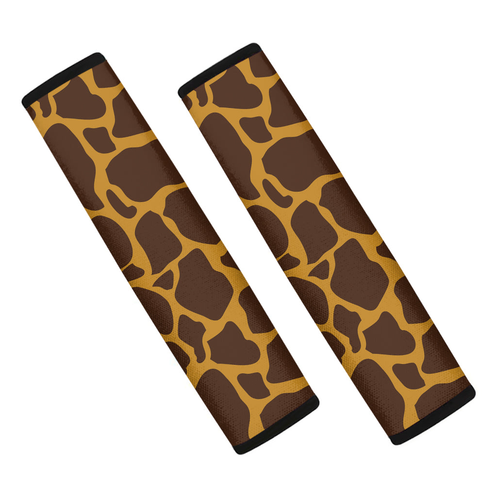 Dark Brown Cow Print Car Seat Belt Covers