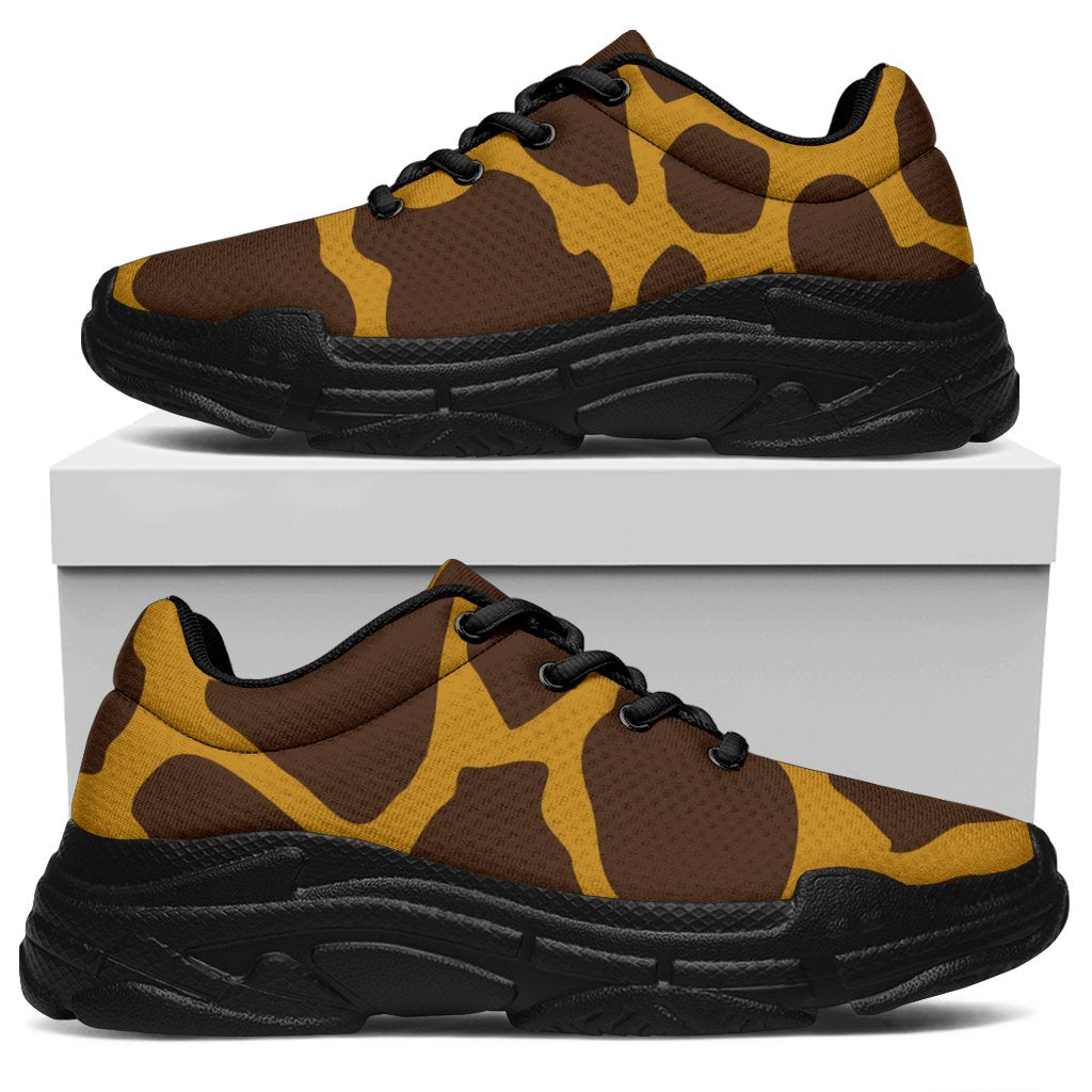 Dark Brown Cow Print Chunky Sneakers