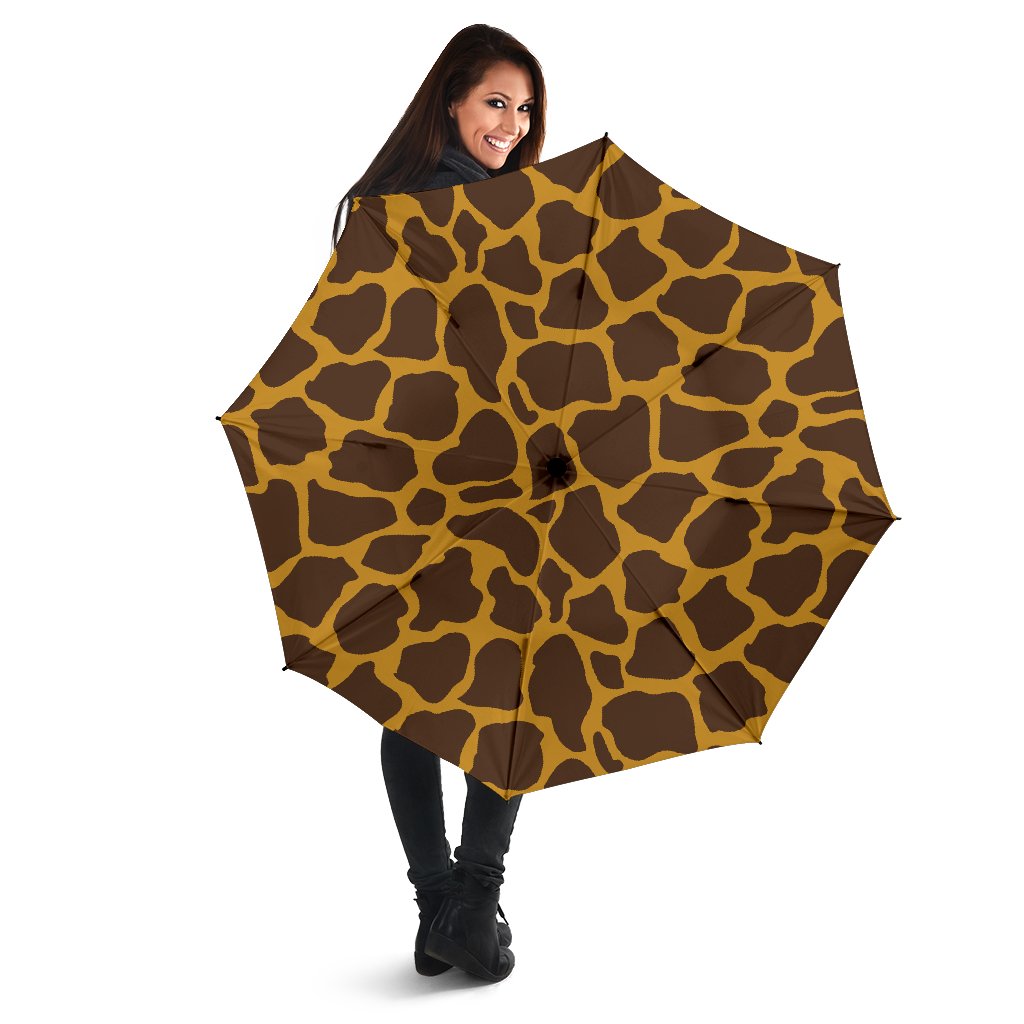 Dark Brown Cow Print Foldable Umbrella