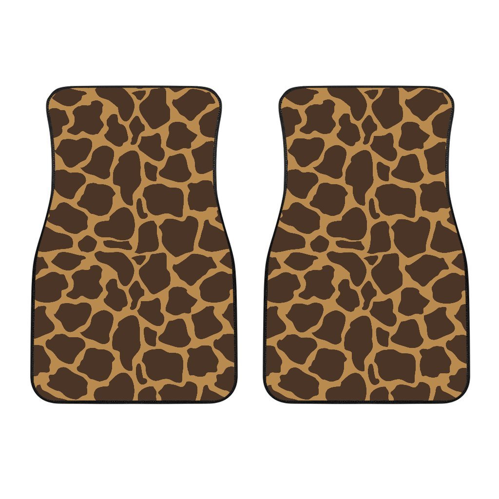 Dark Brown Cow Print Front Car Floor Mats