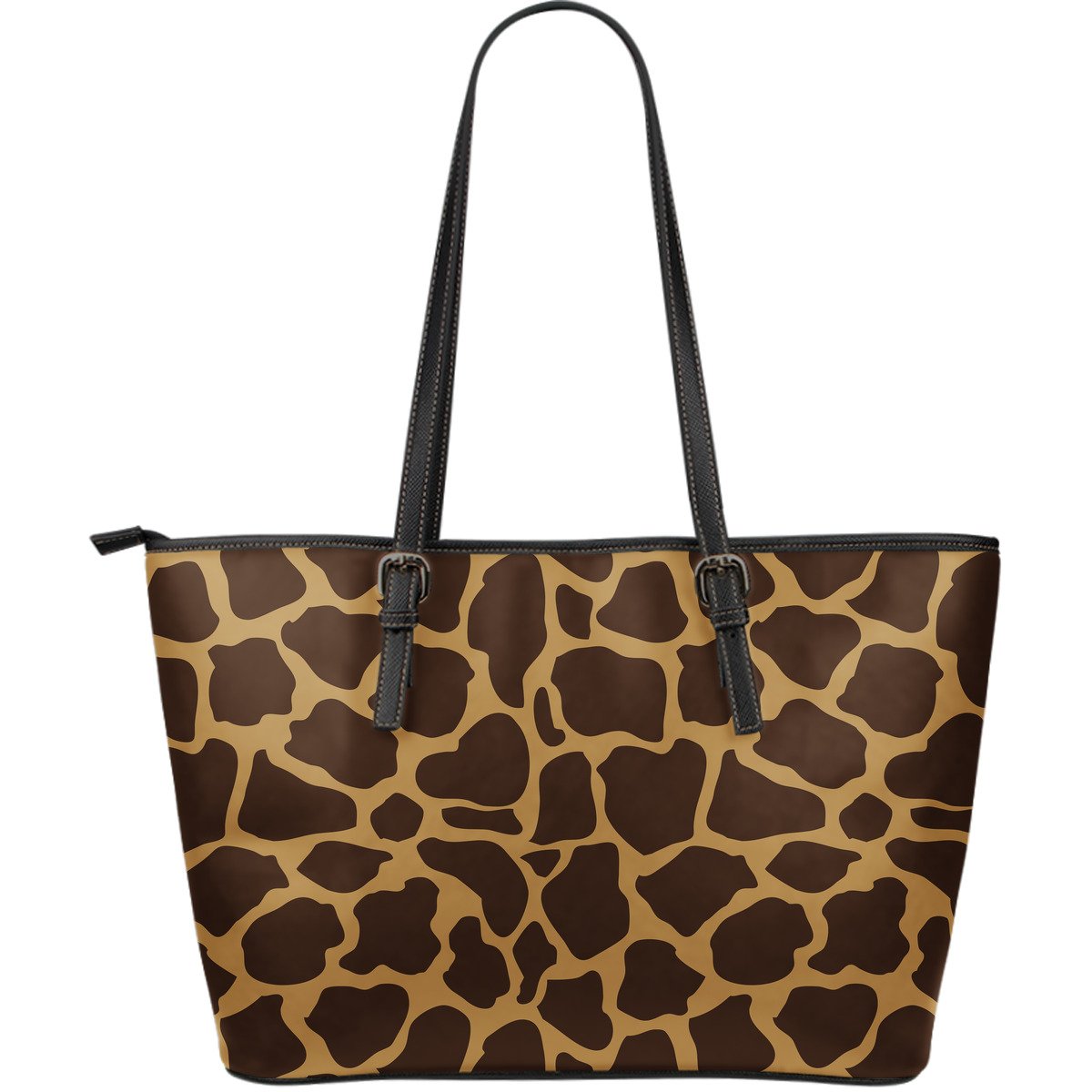 Dark Brown Cow Print Leather Tote Bag