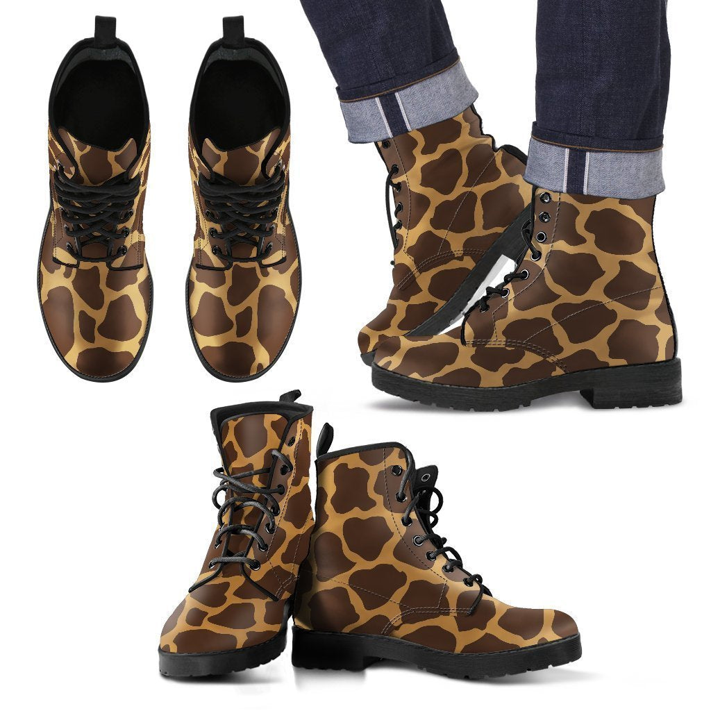 Dark Brown Cow Print Men's Boots