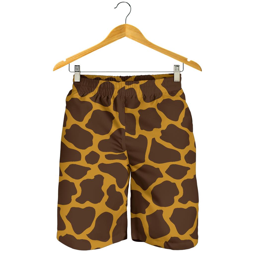 Dark Brown Cow Print Men's Shorts