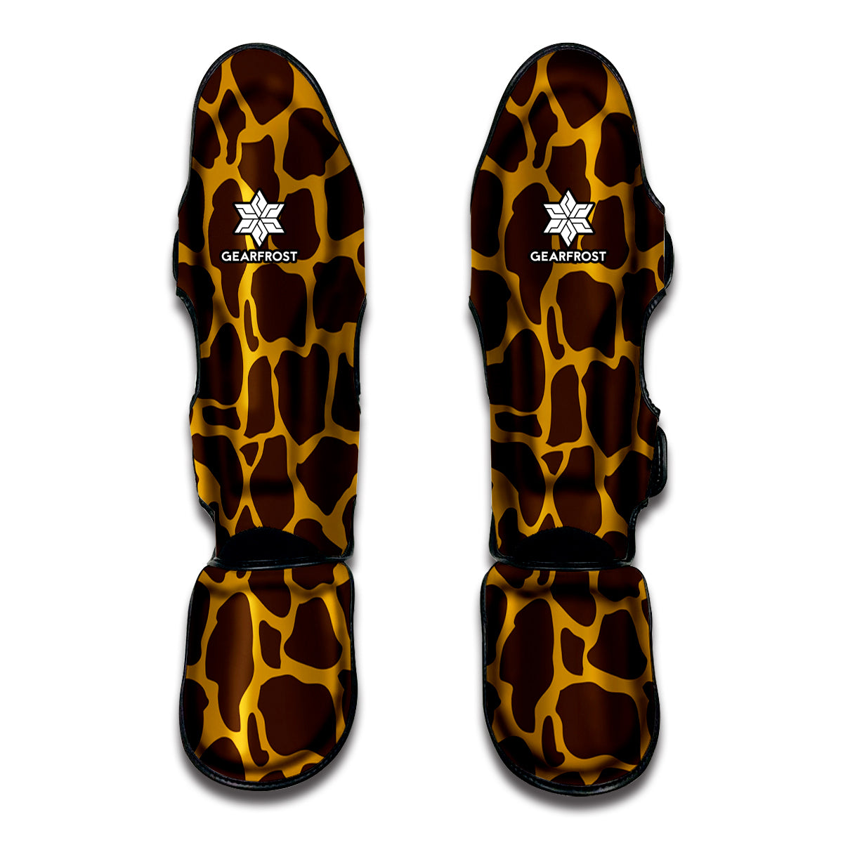 Dark Brown Cow Print Muay Thai Shin Guards