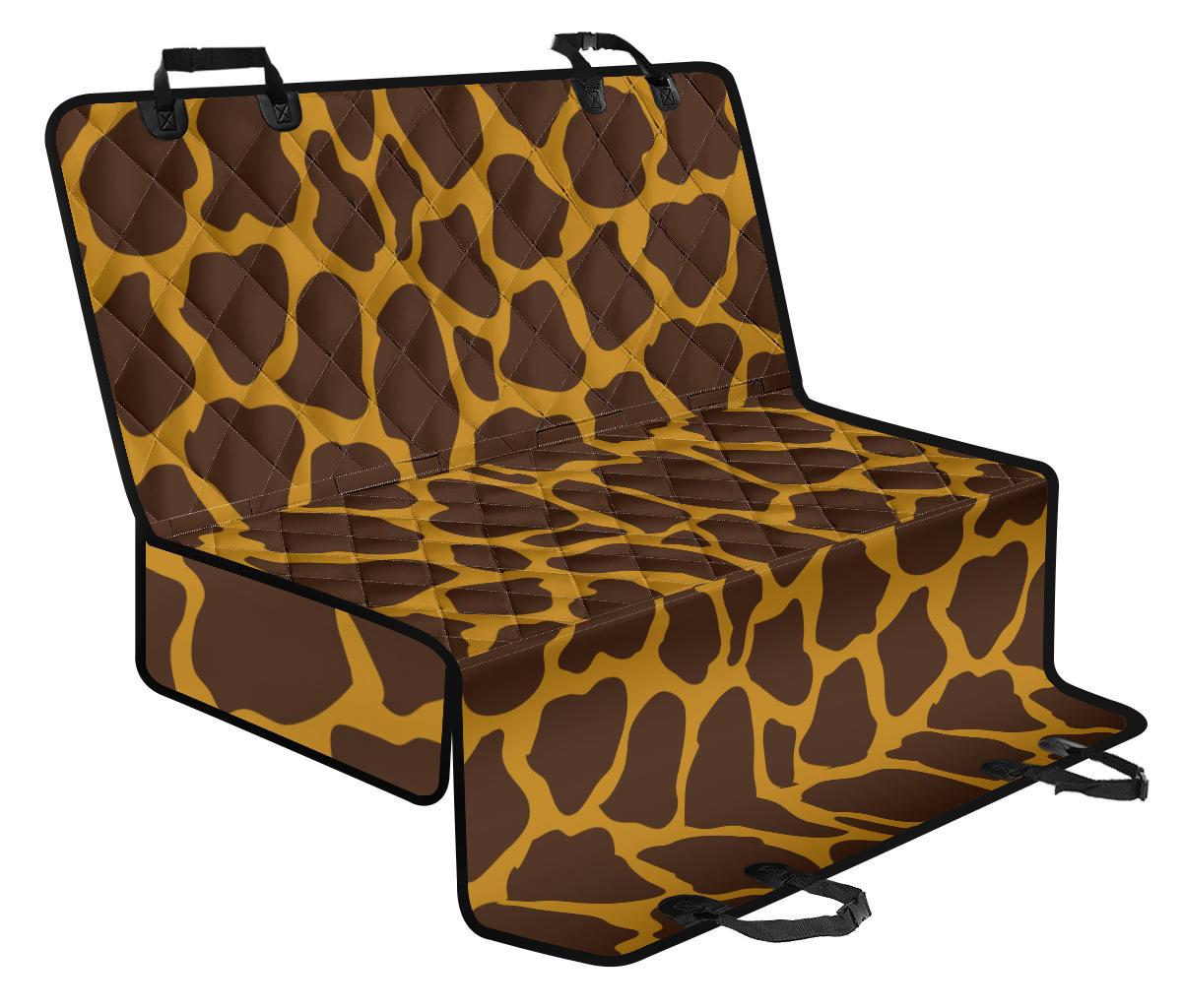 Dark Brown Cow Print Pet Car Back Seat Cover