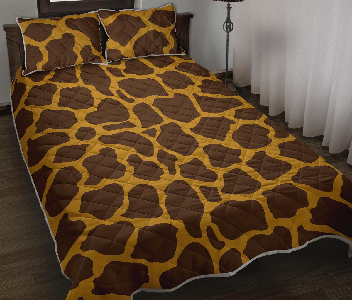 Dark Brown Cow Print Quilt Bed Set