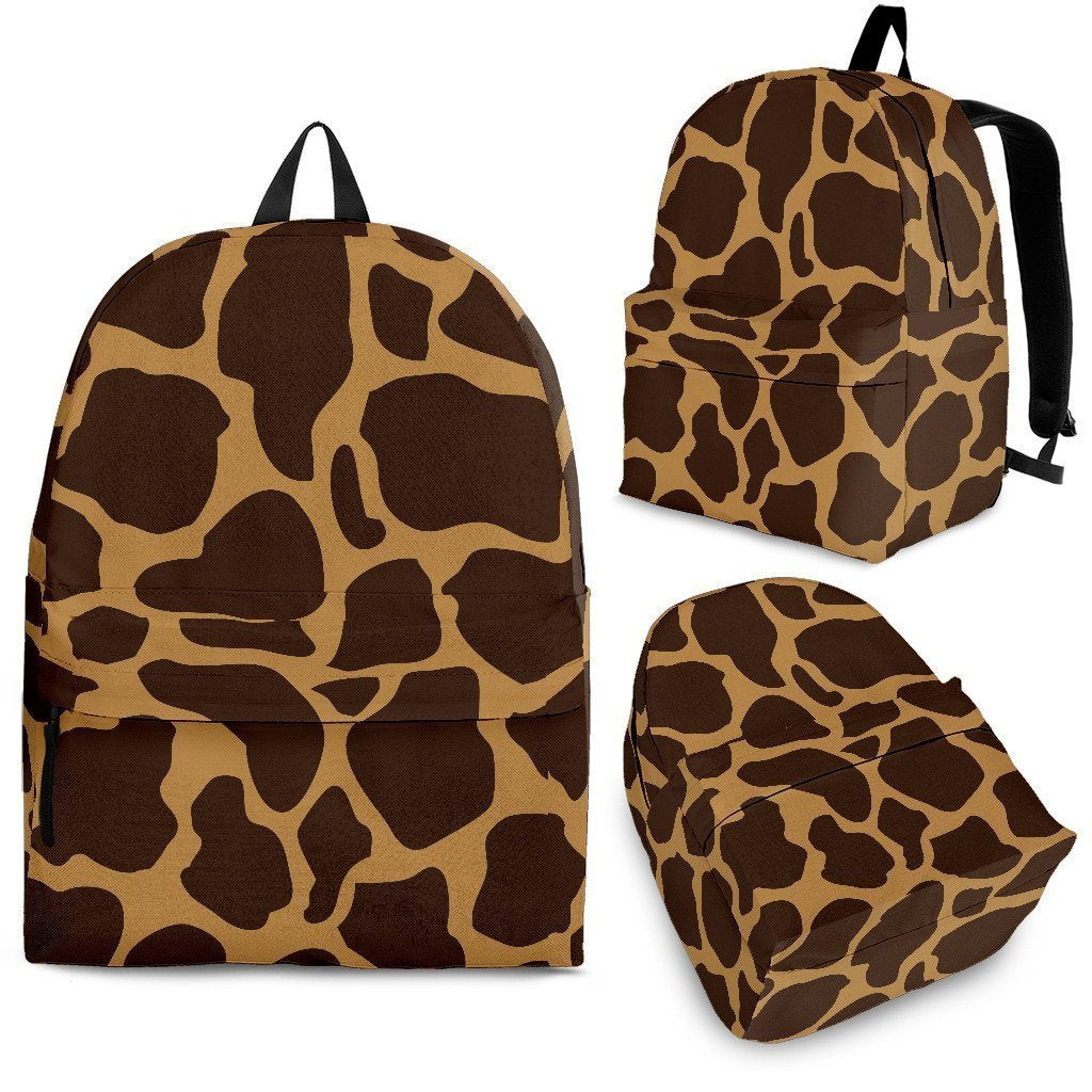 Dark Brown Cow Print School Backpack