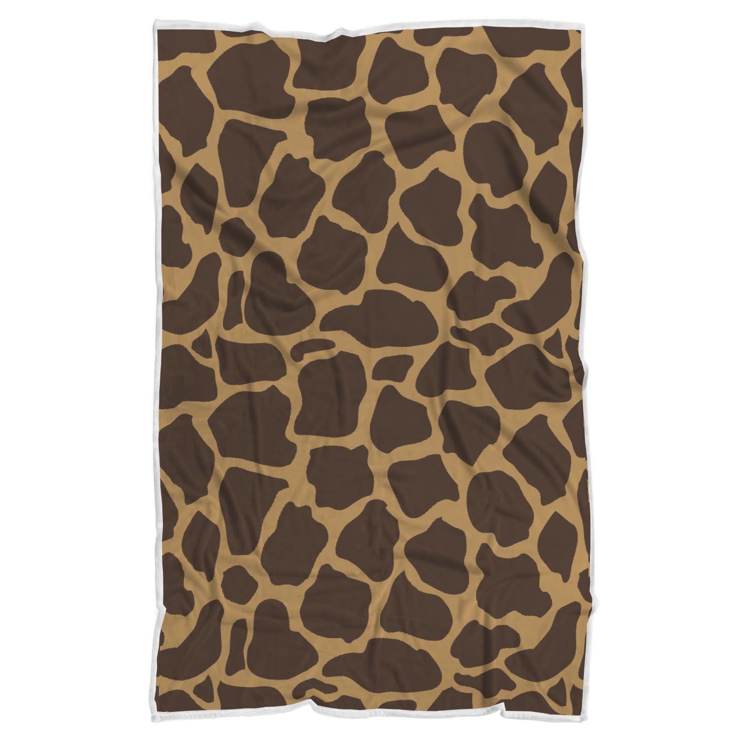 Dark Brown Cow Print Sherpa Blanket