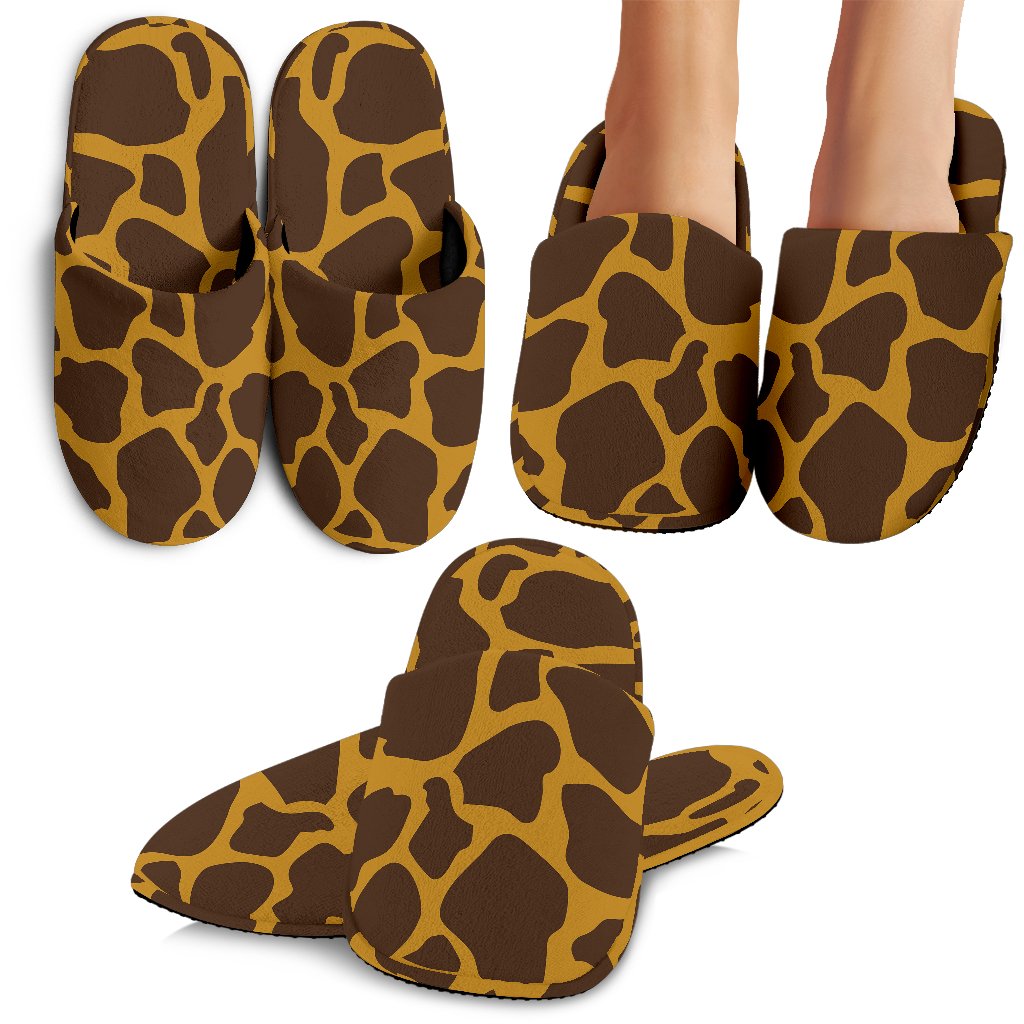 Dark Brown Cow Print Slippers