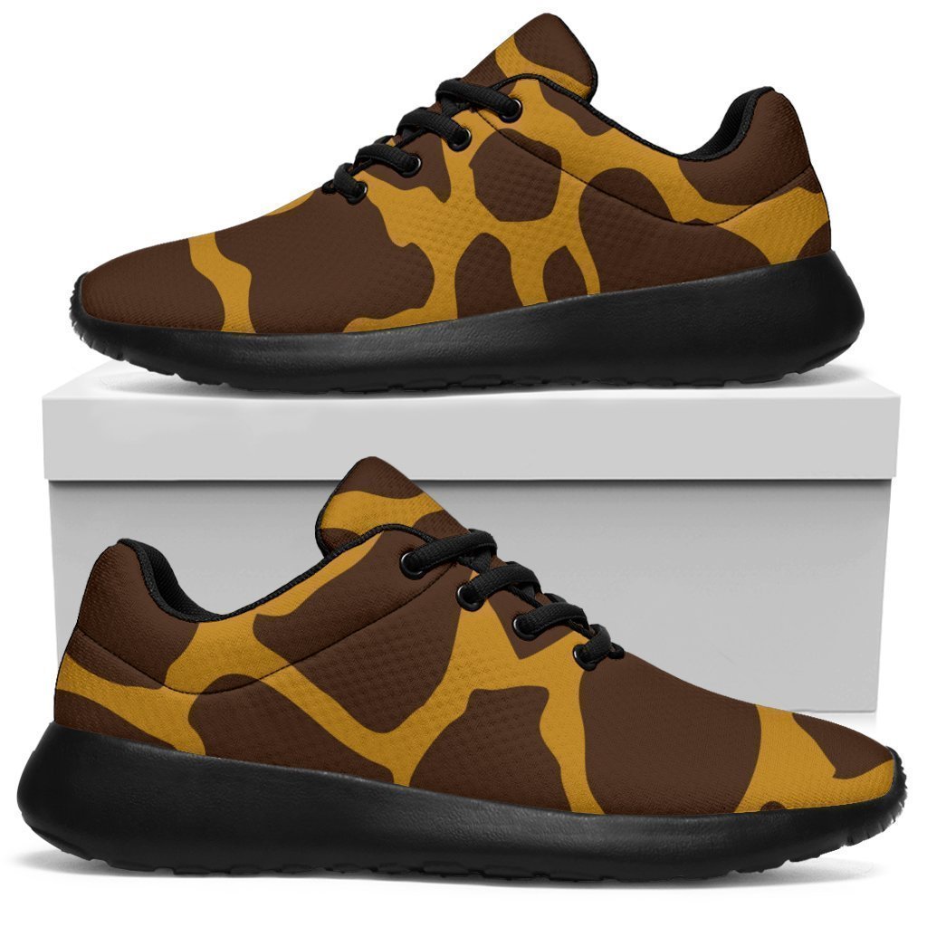 Dark Brown Cow Print Sport Sneakers