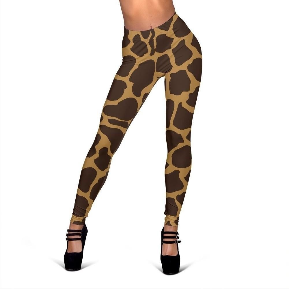 Dark Brown Cow Print Women's Leggings