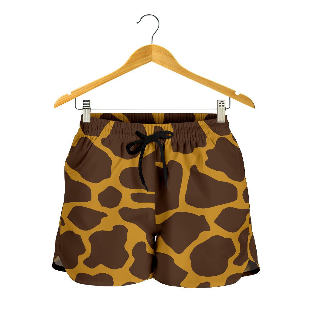 Dark Brown Cow Print Women's Shorts