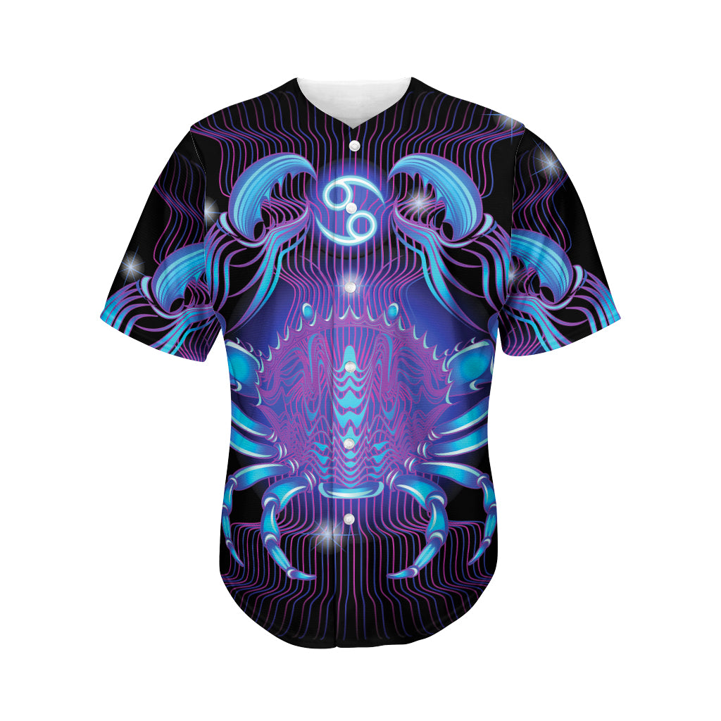 Dark Cancer Zodiac Sign Print Men's Baseball Jersey