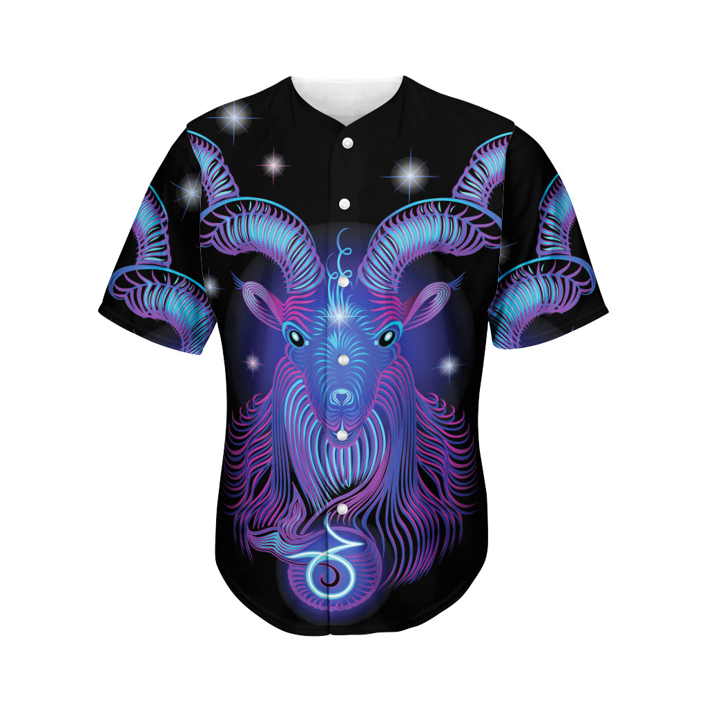 Dark Capricorn Zodiac Sign Print Men's Baseball Jersey