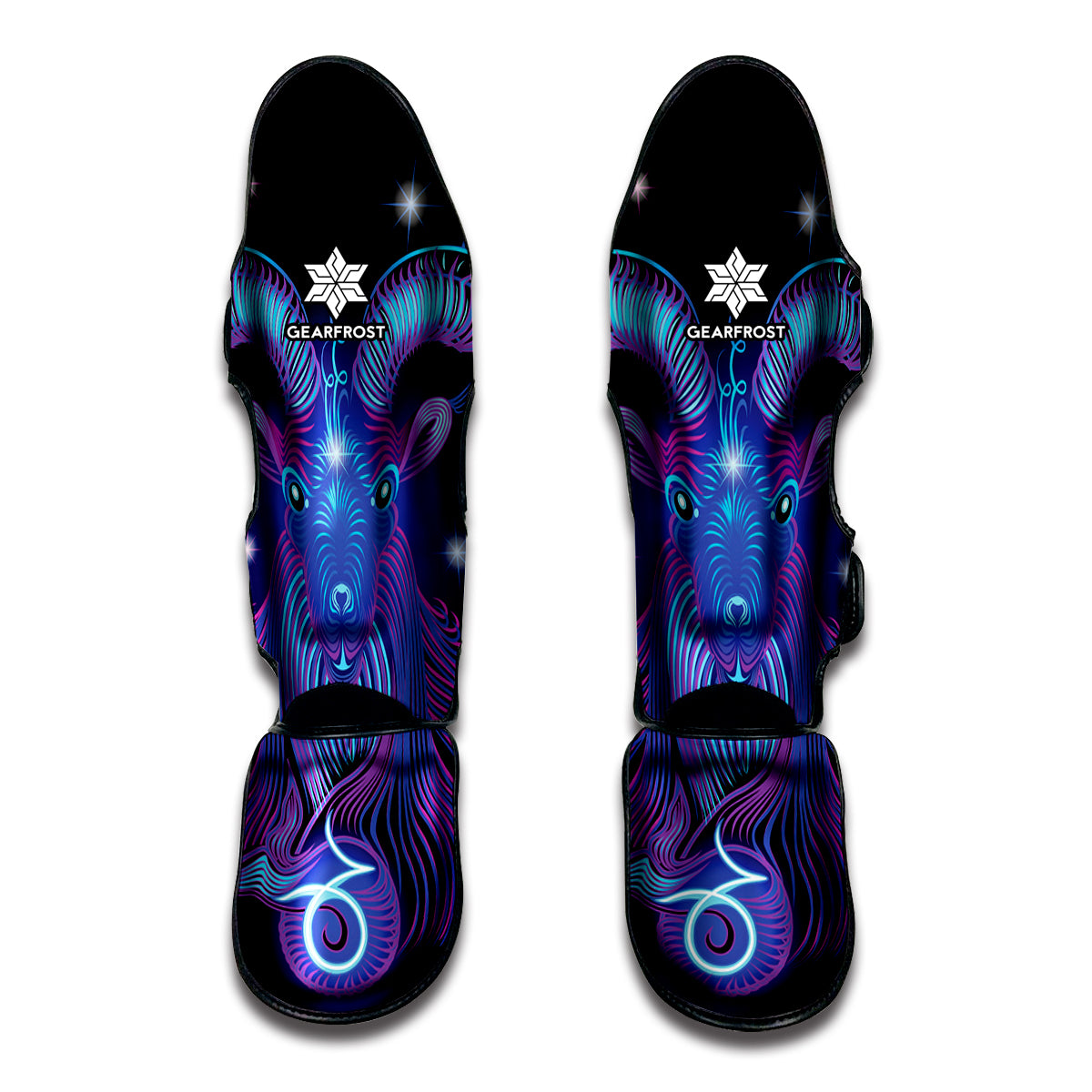 Dark Capricorn Zodiac Sign Print Muay Thai Shin Guards