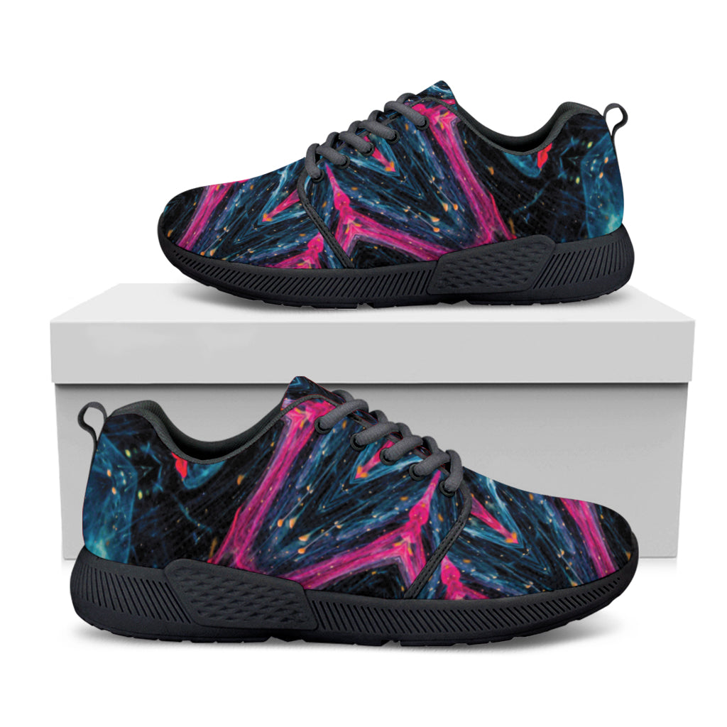 Dark Cloud Kaleidoscope Print Black Athletic Shoes