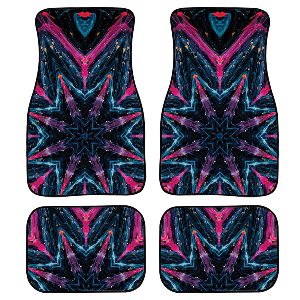 Dark Cloud Kaleidoscope Print Front and Back Car Floor Mats