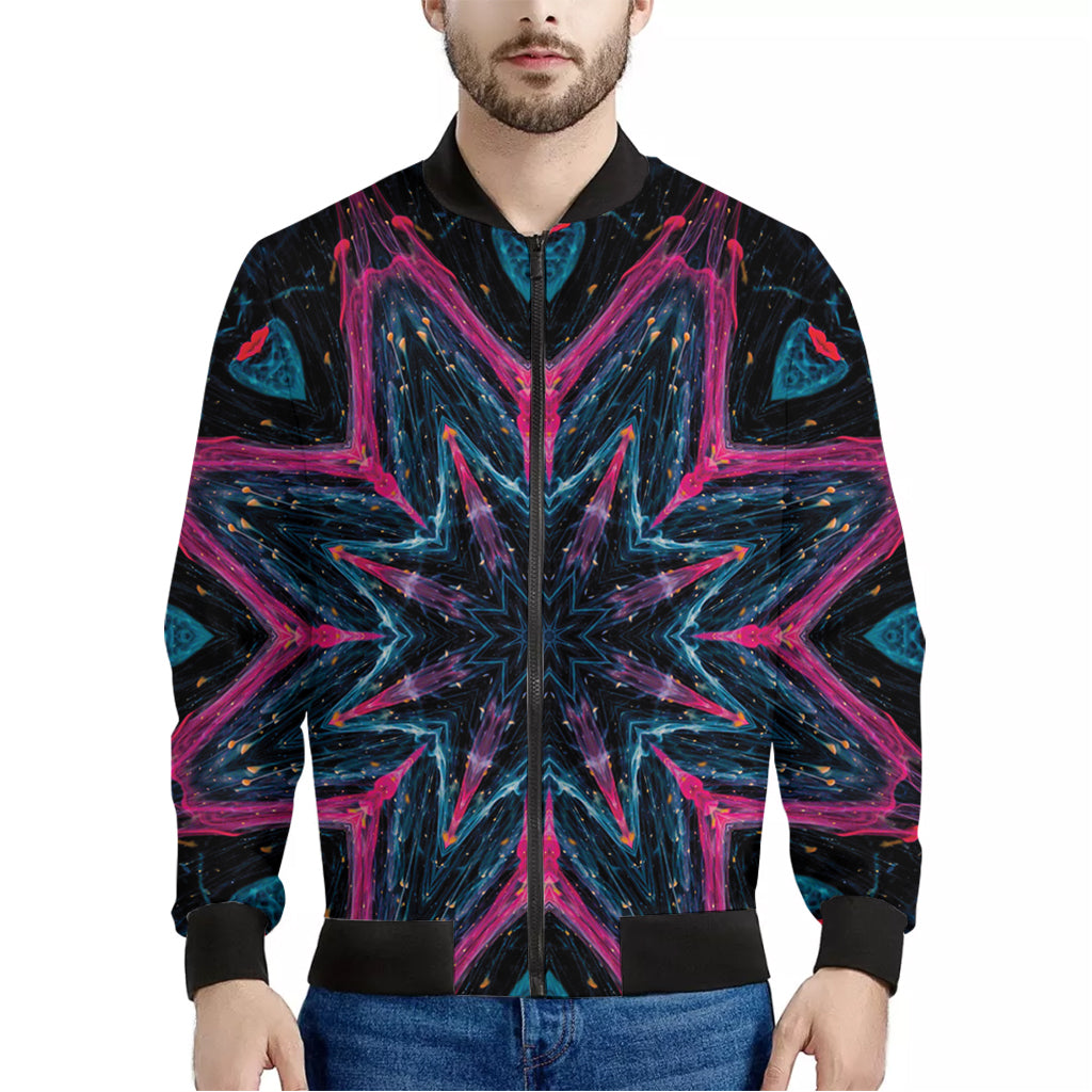 Dark Cloud Kaleidoscope Print Men's Bomber Jacket