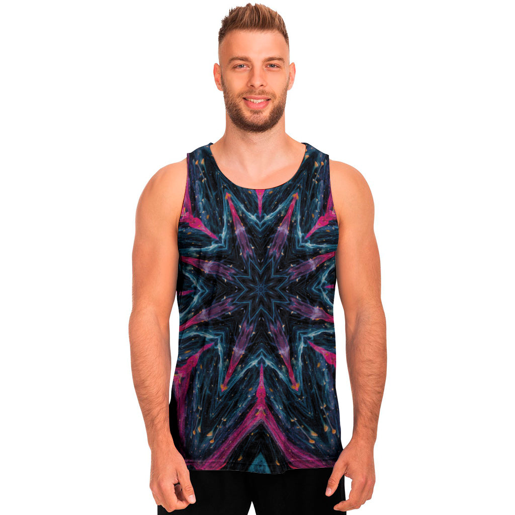 Dark Cloud Kaleidoscope Print Men's Tank Top