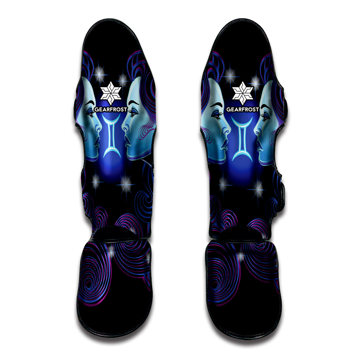 Dark Gemini Zodiac Sign Print Muay Thai Shin Guards