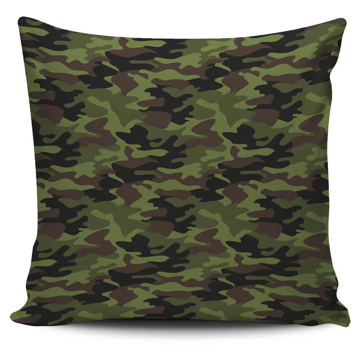 Dark Green And Black Camouflage Print Pillow Cover