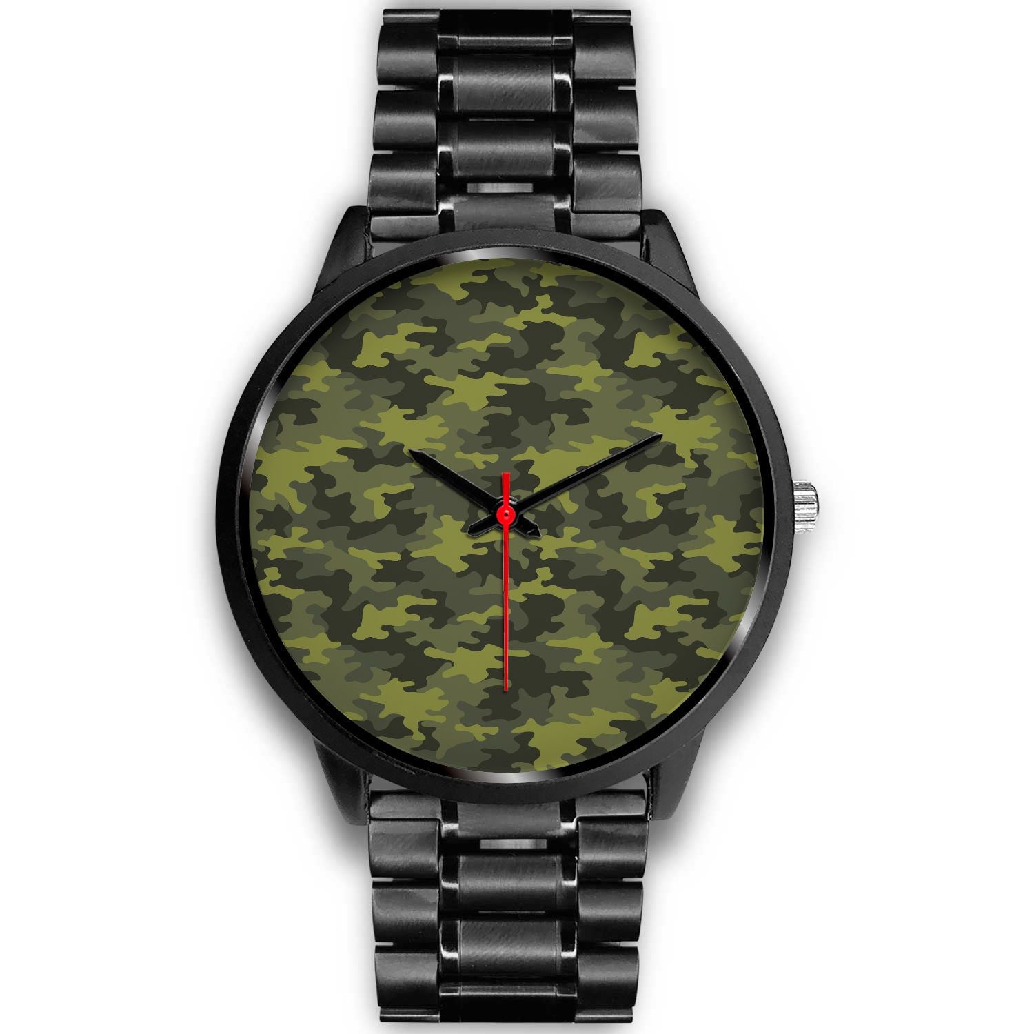 Dark Green Camouflage Print Black Watch