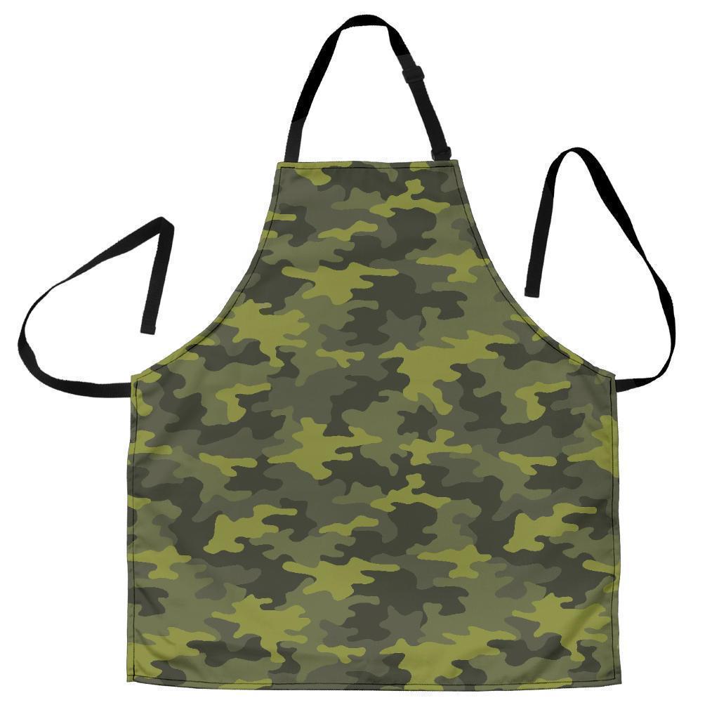 Dark Green Camouflage Print Men's Apron