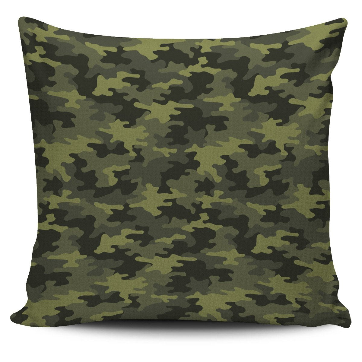 Dark Green Camouflage Print Pillow Cover