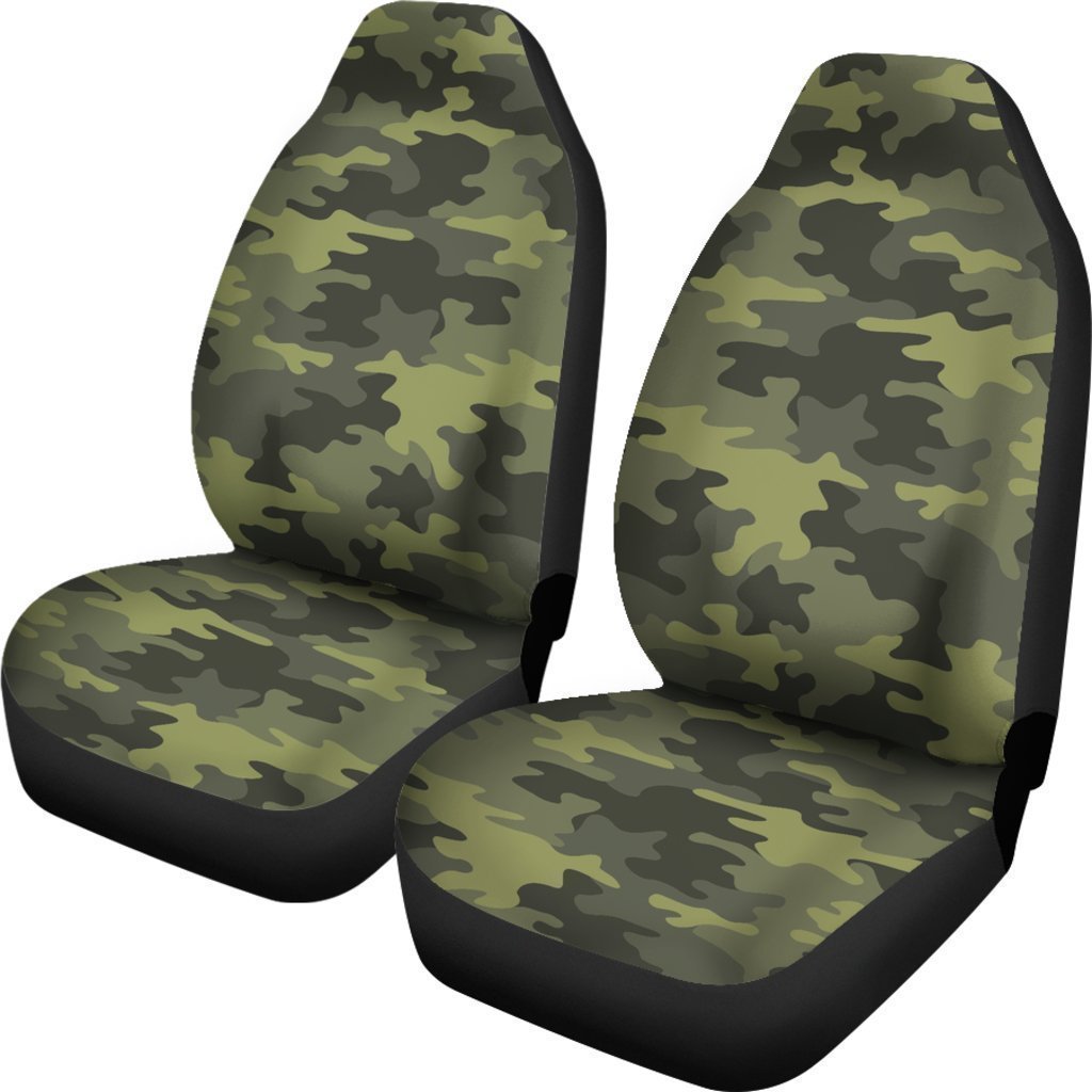 Dark Green Camouflage Print Universal Fit Car Seat Covers