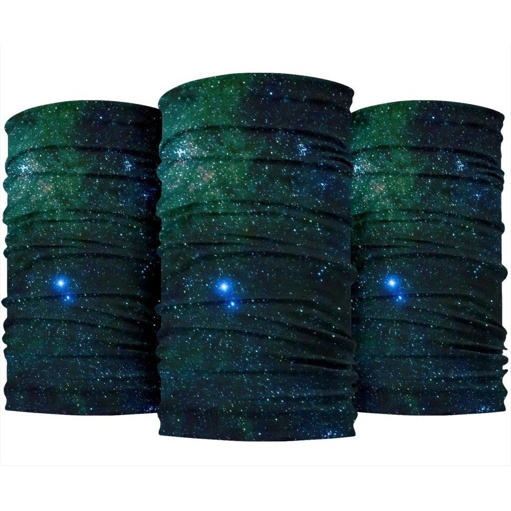 Dark Green Galaxy Space Print 3-Pack Bandanas