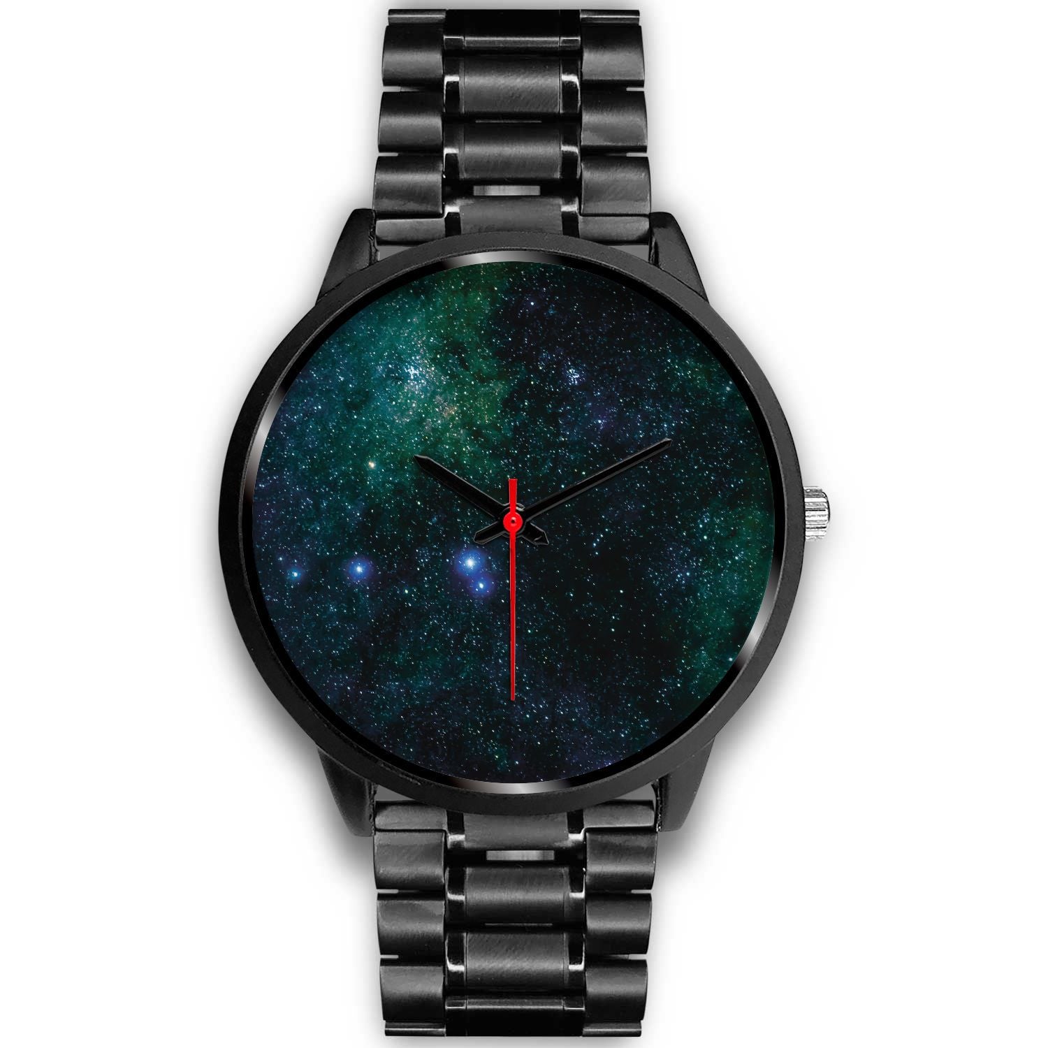 Dark Green Galaxy Space Print Black Watch