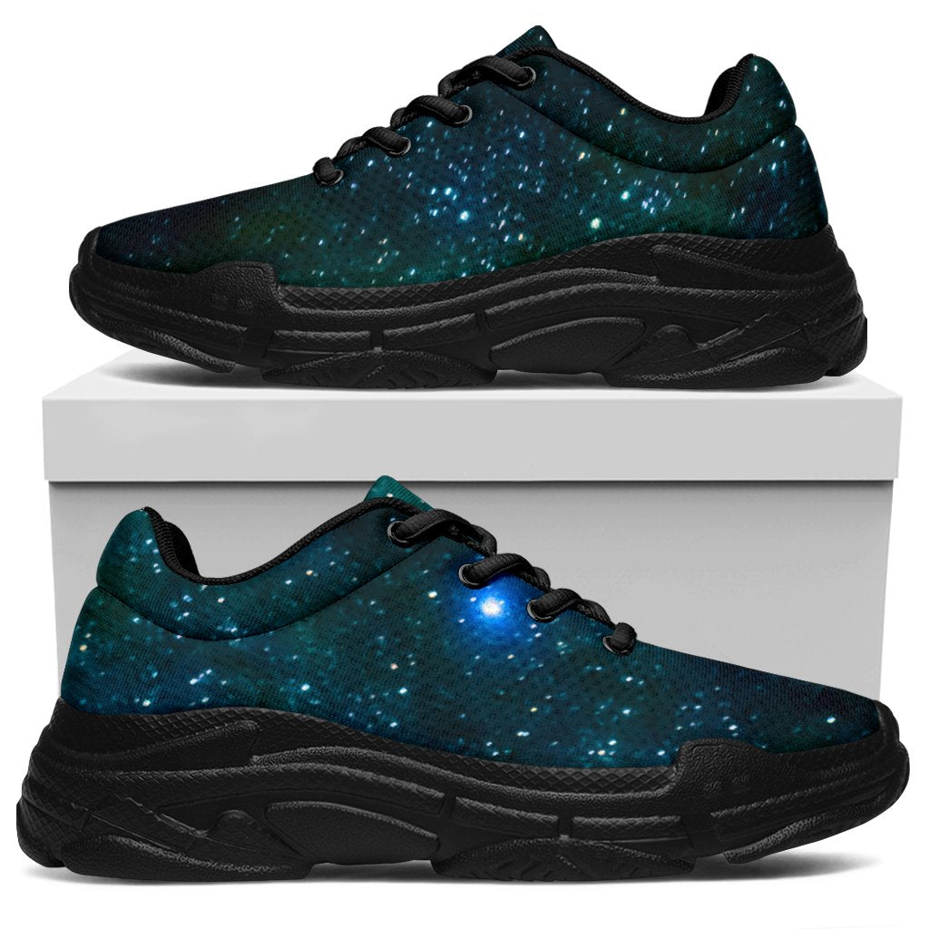 Dark Green Galaxy Space Print Chunky Sneakers