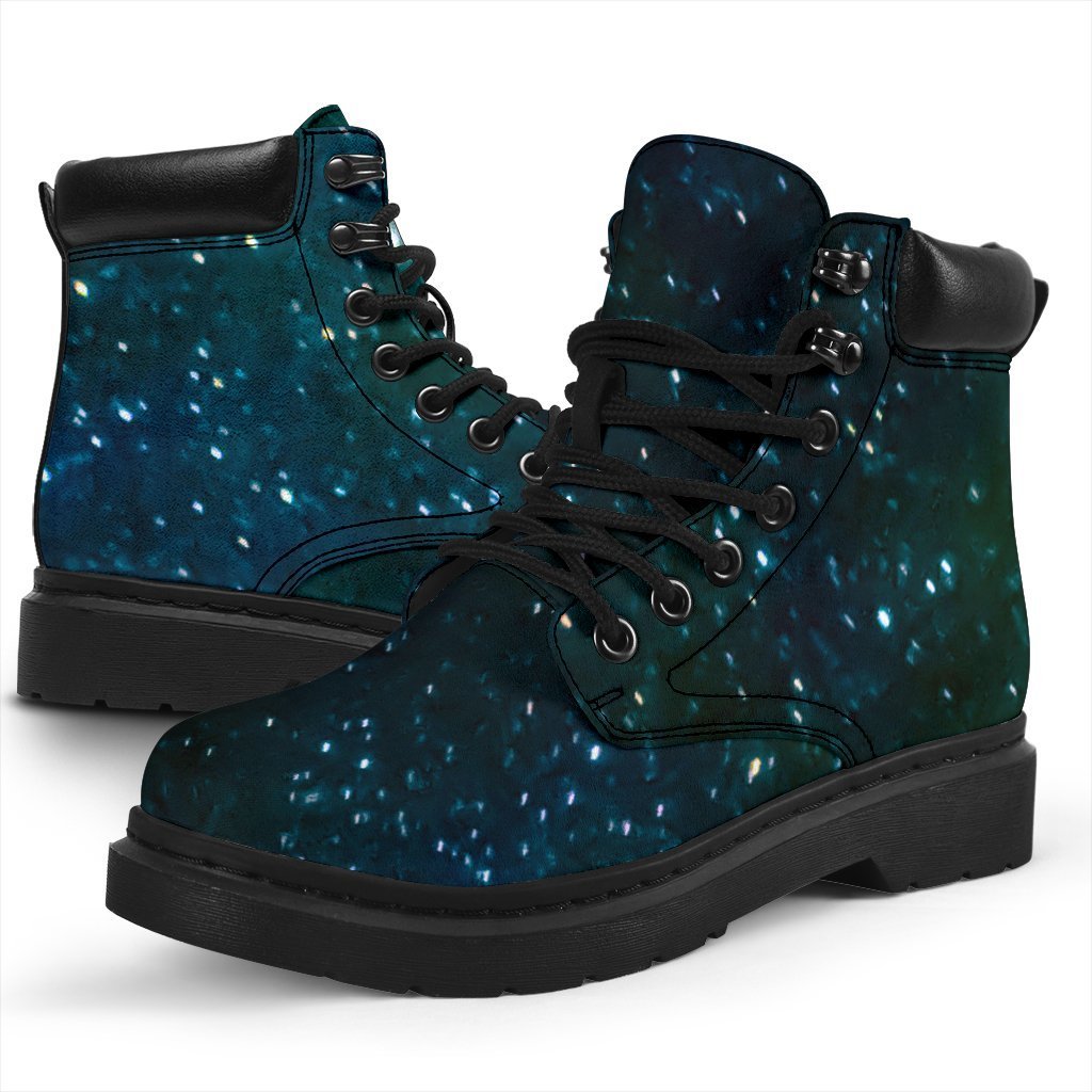 Dark Green Galaxy Space Print Classic Boots