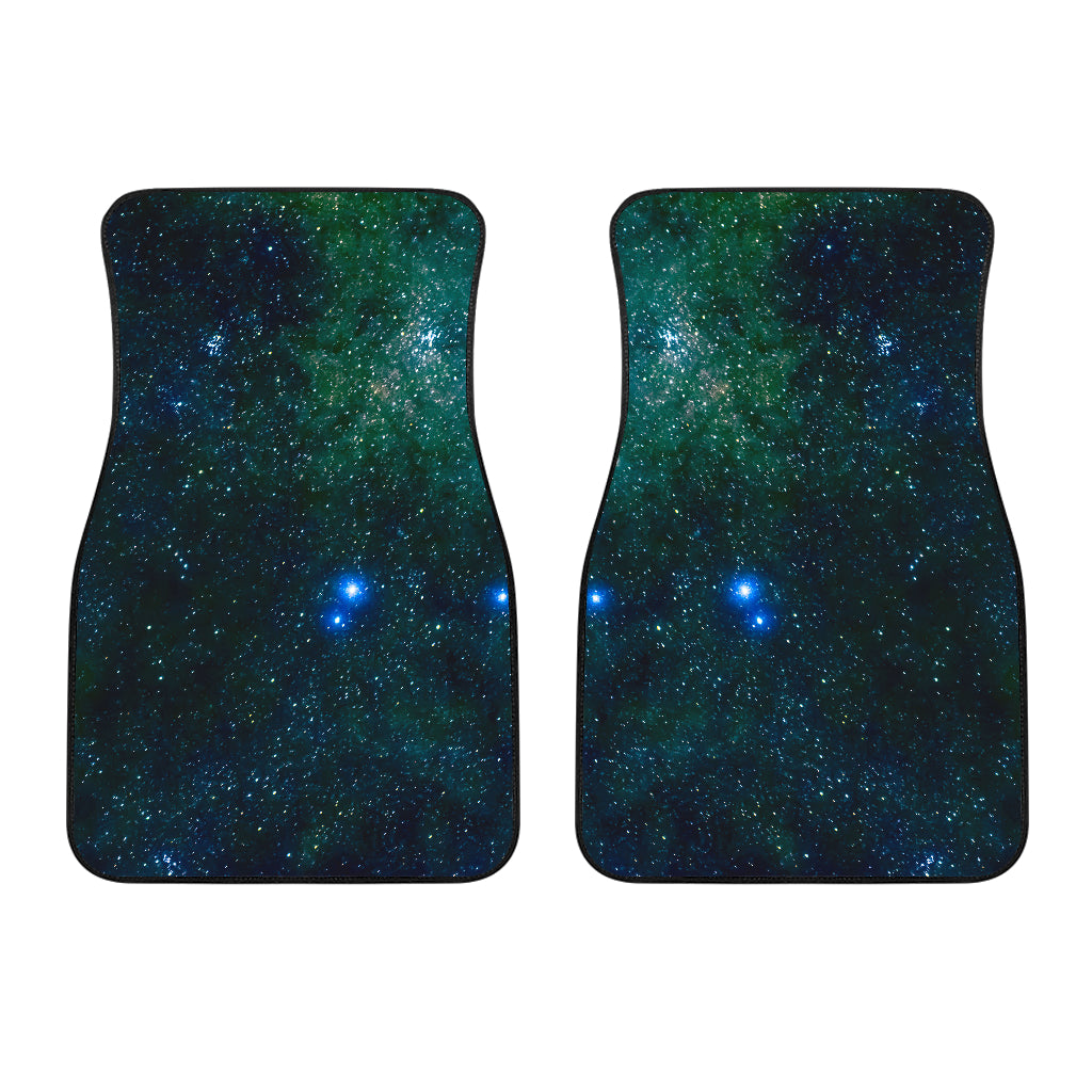 Dark Green Galaxy Space Print Front Car Floor Mats