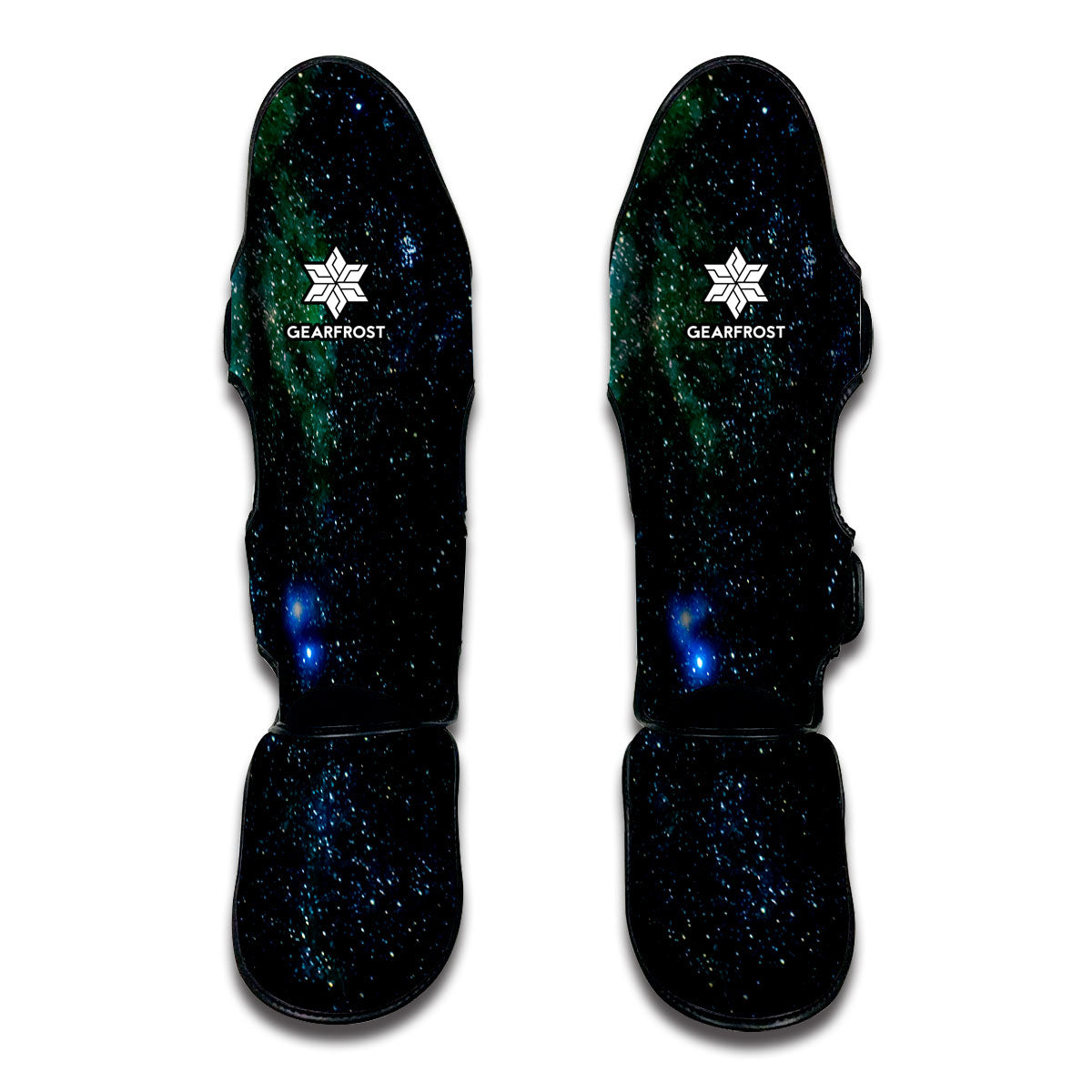 Dark Green Galaxy Space Print Muay Thai Shin Guards