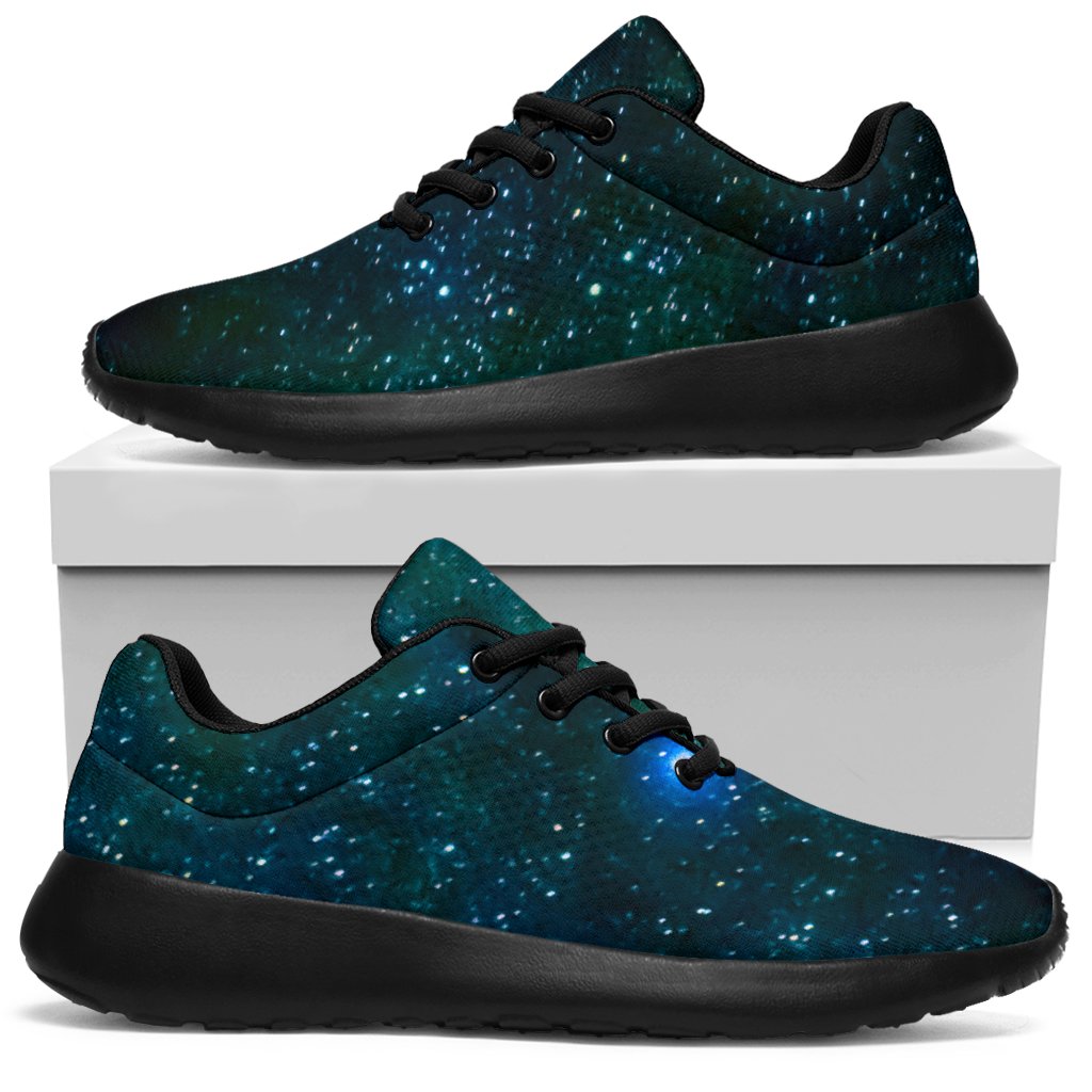 Dark Green Galaxy Space Print Sport Sneakers