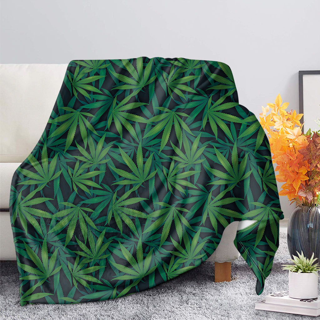 Dark Green Hemp Pattern Print Blanket