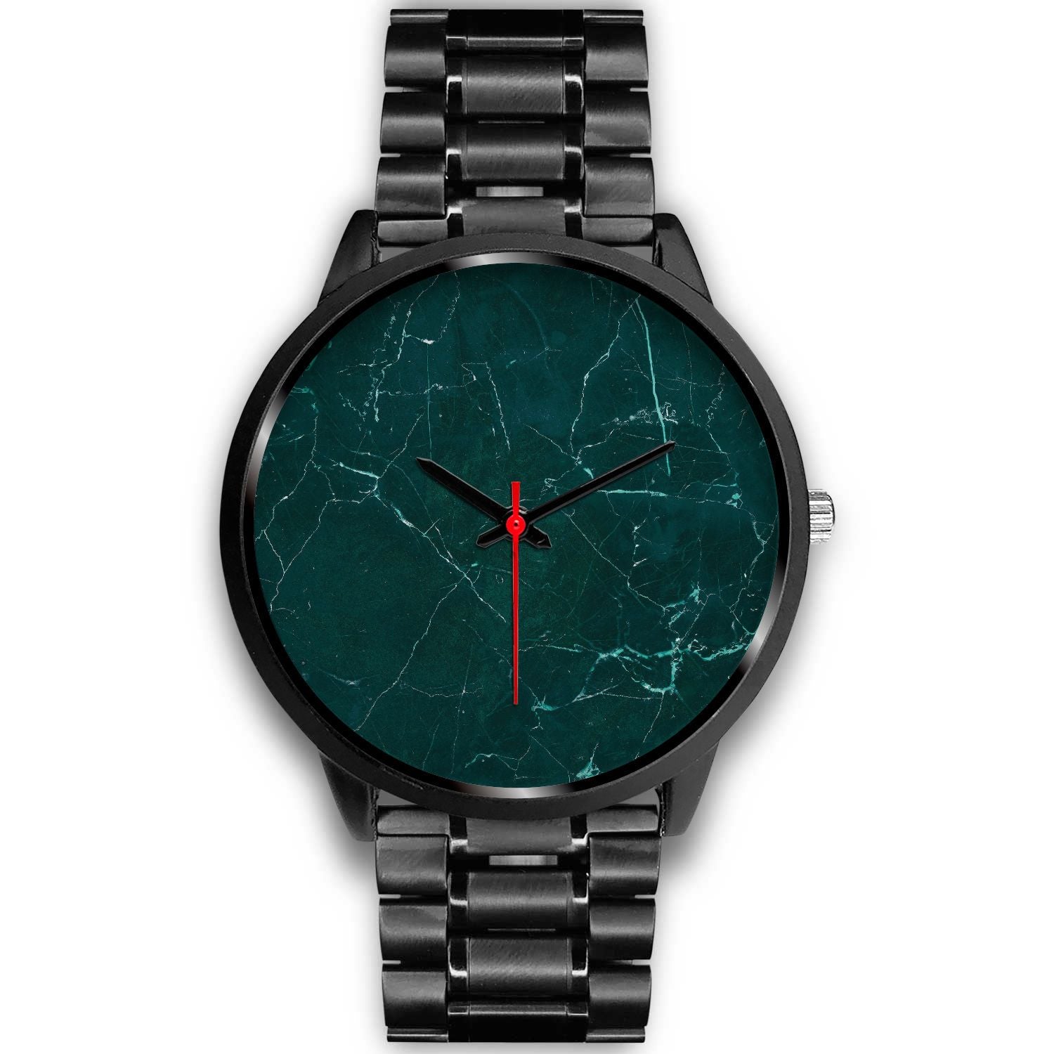 Dark Green Marble Print Black Watch