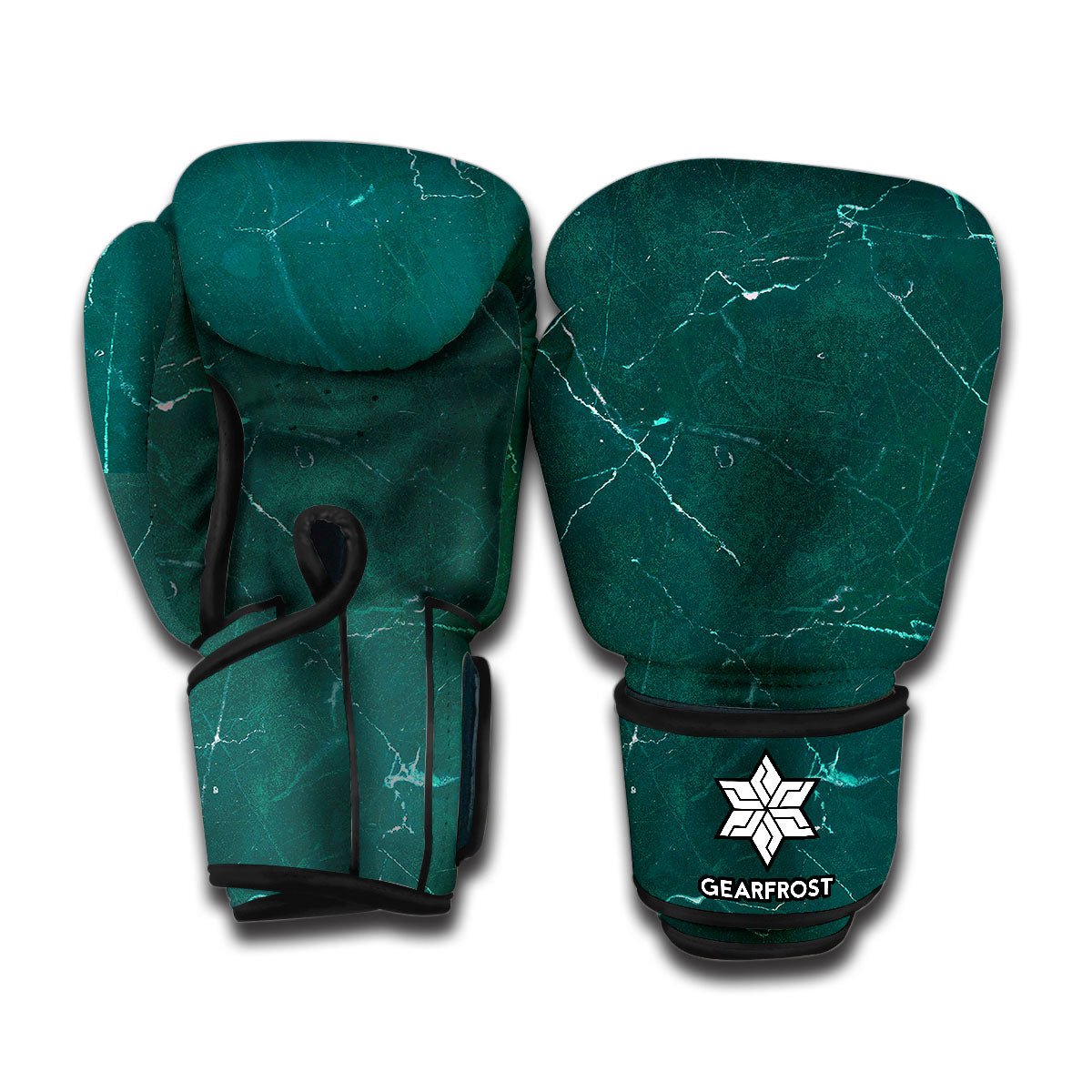 Dark Green Marble Print Boxing Gloves