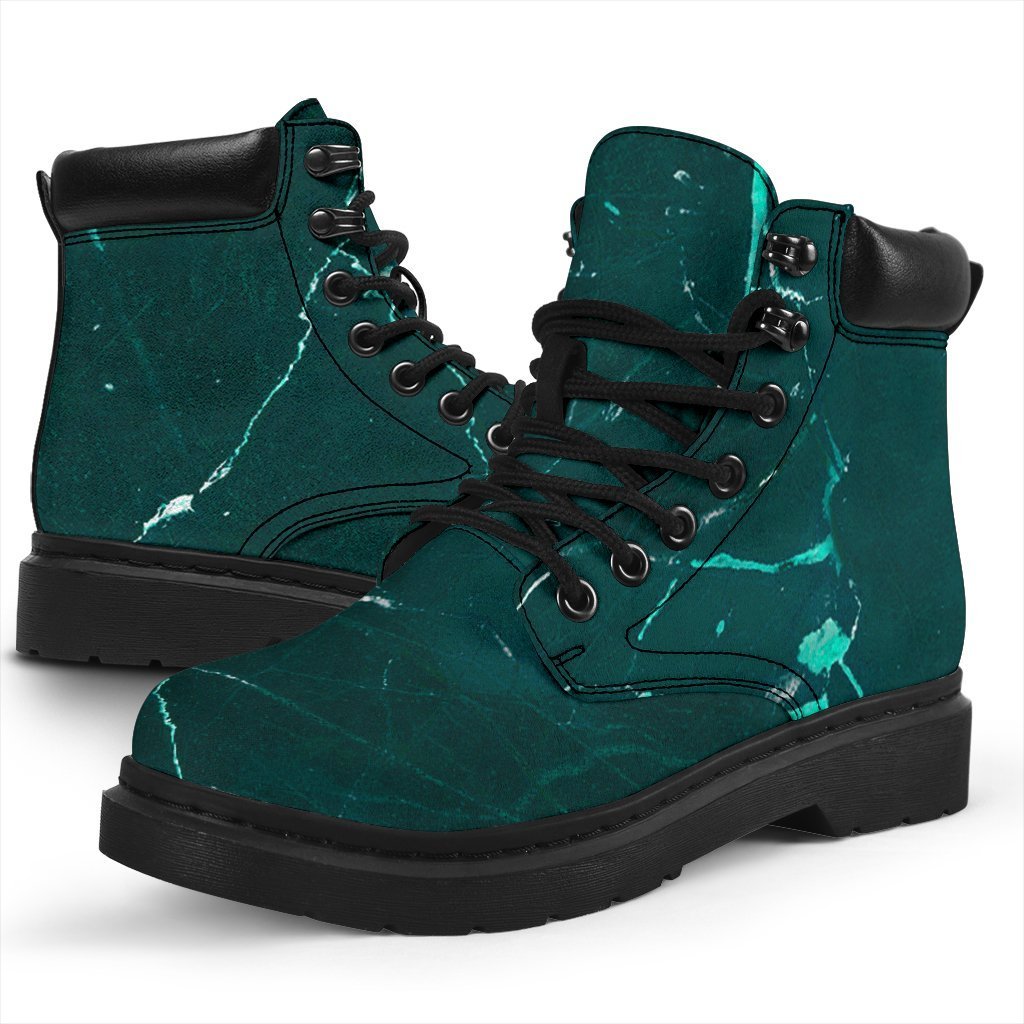 Dark Green Marble Print Classic Boots