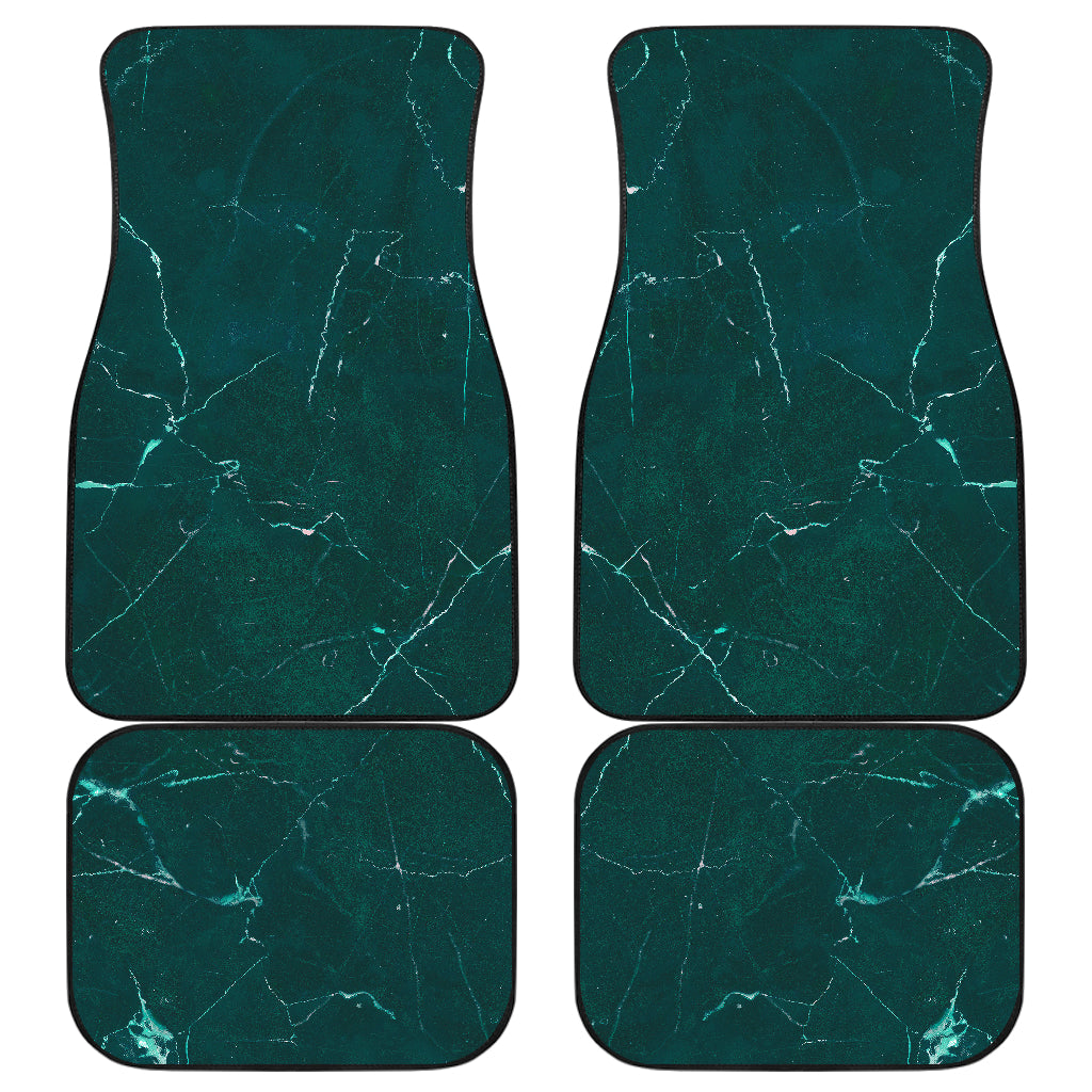 Dark Green Marble Print Front and Back Car Floor Mats