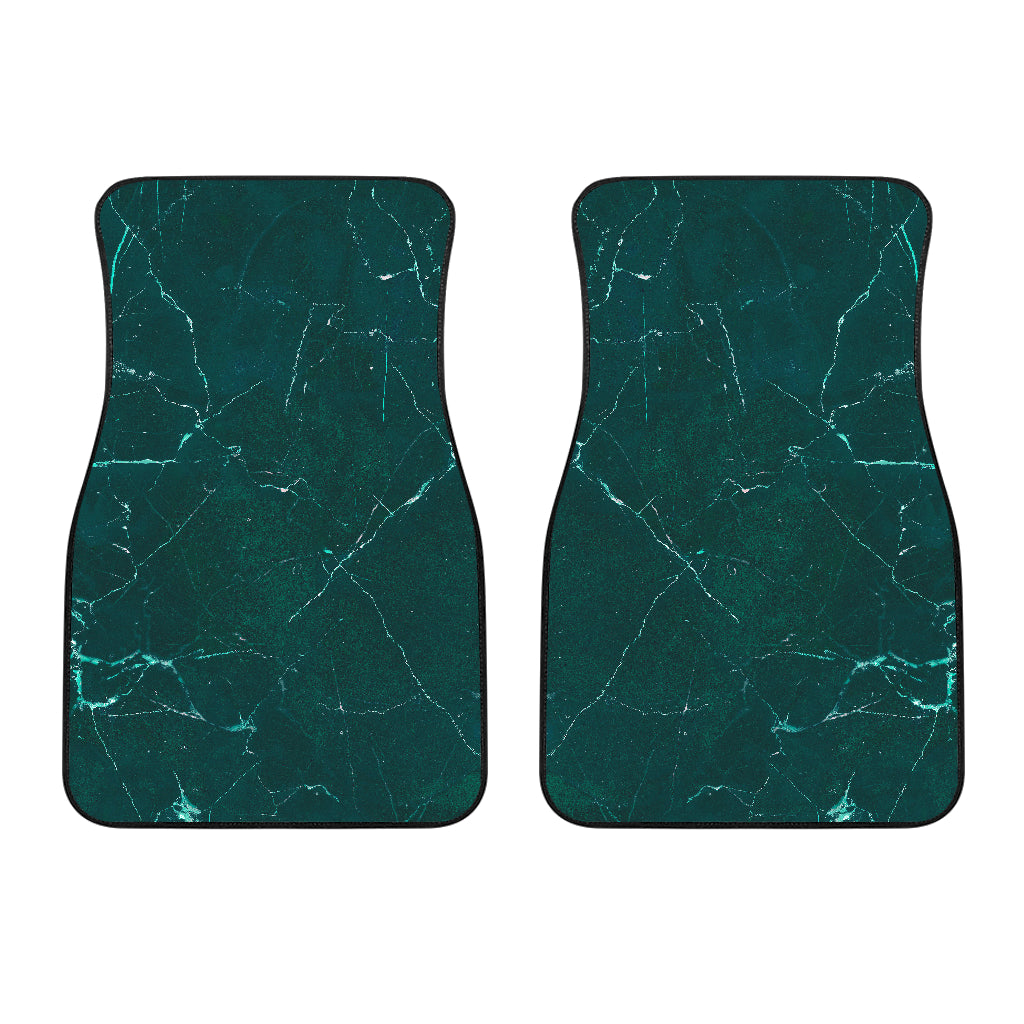 Dark Green Marble Print Front Car Floor Mats