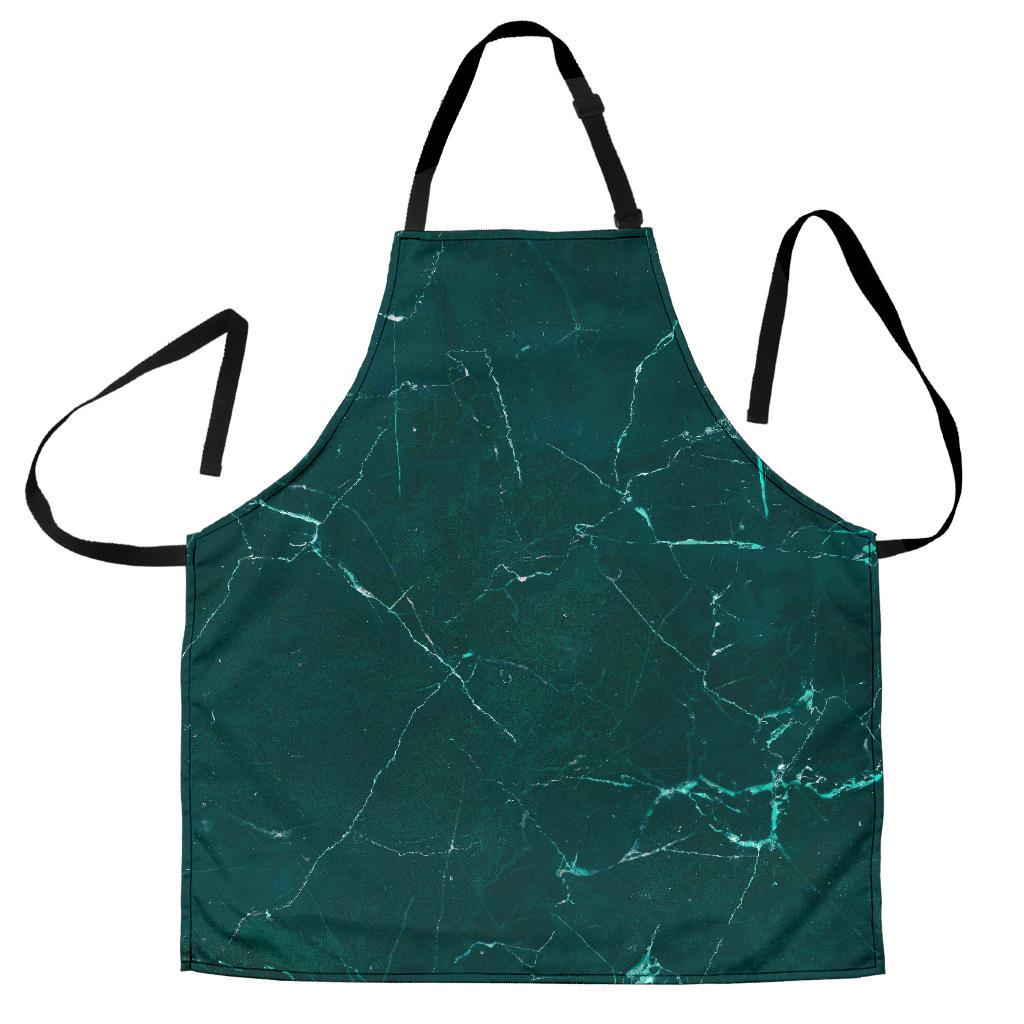 Dark Green Marble Print Men's Apron