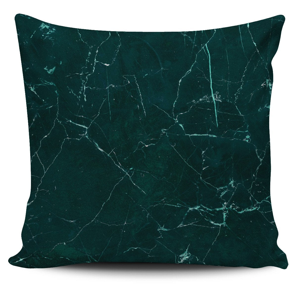 Dark Green Marble Print Pillow Cover