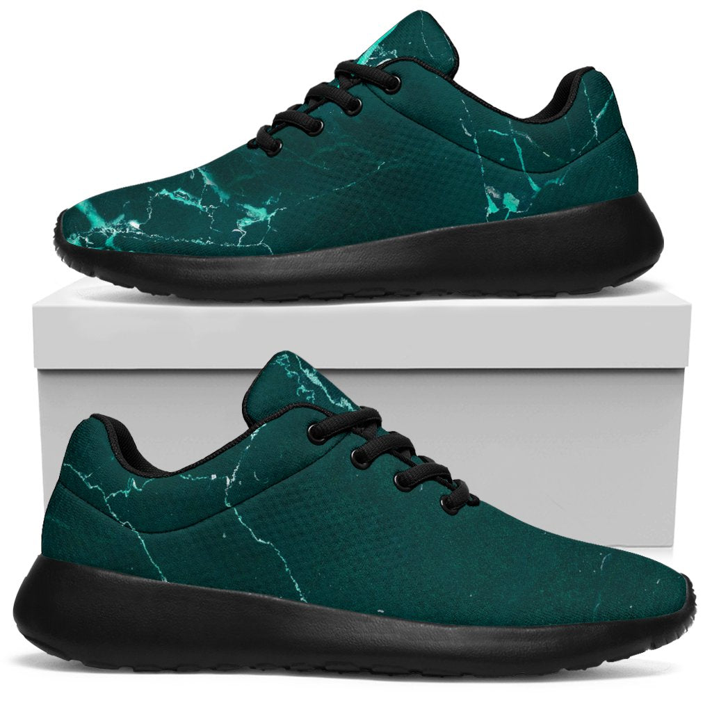 Dark Green Marble Print Sport Sneakers