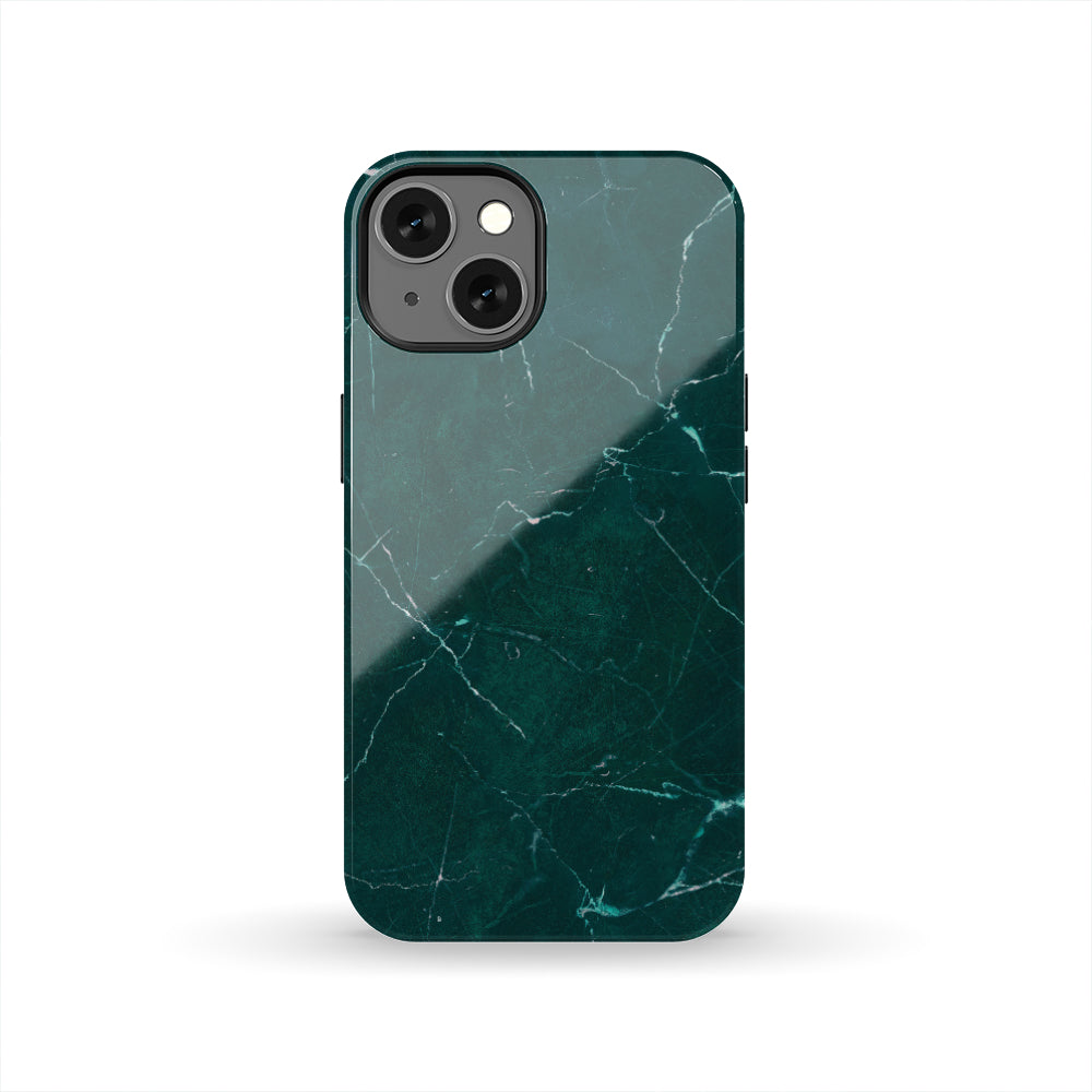 Dark Green Marble Print Tough Phone Case