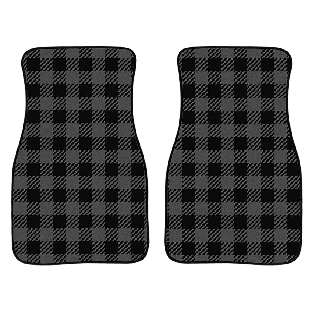 Dark Grey And Black Buffalo Check Print Front Car Floor Mats