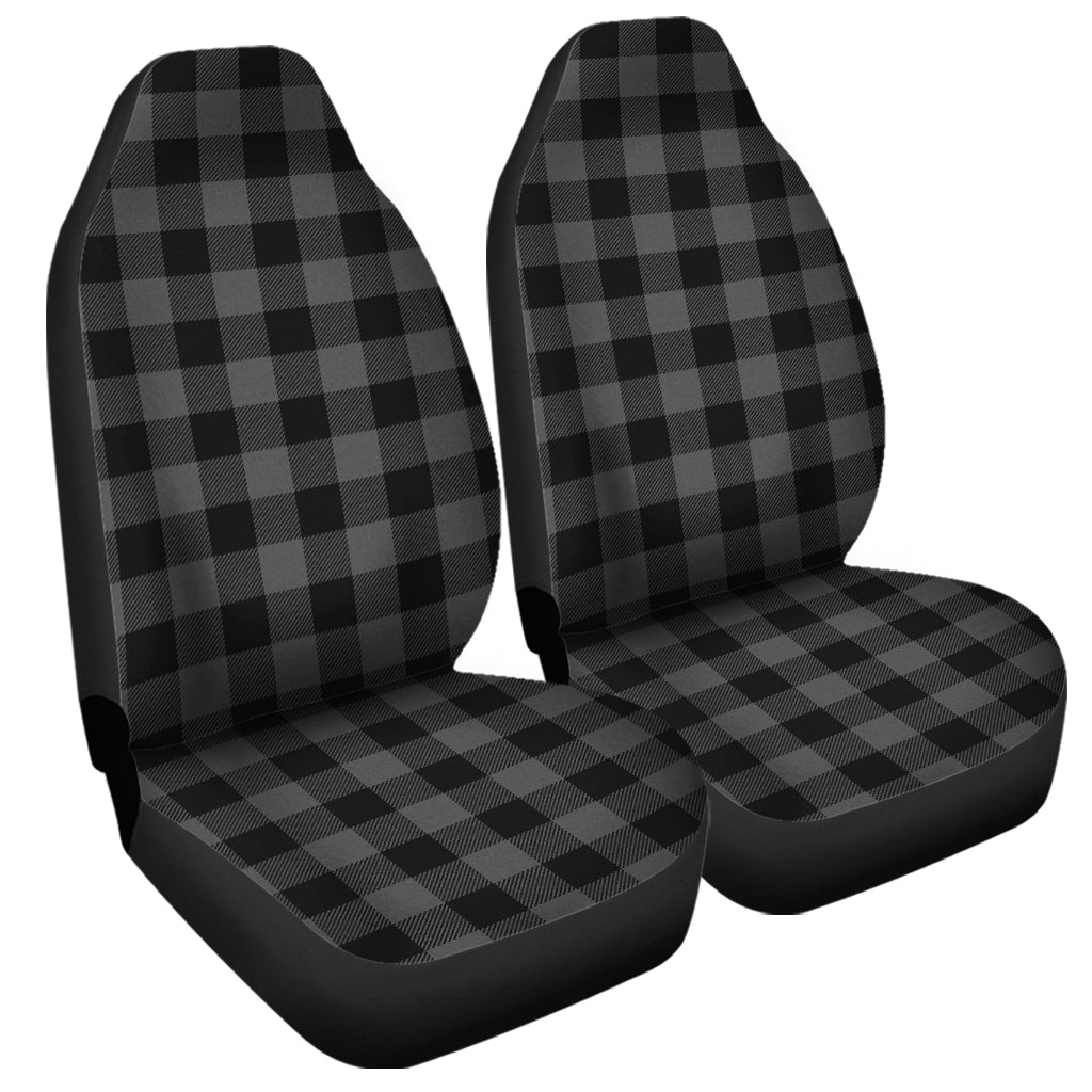 Dark Grey And Black Buffalo Check Print Universal Fit Car Seat Covers