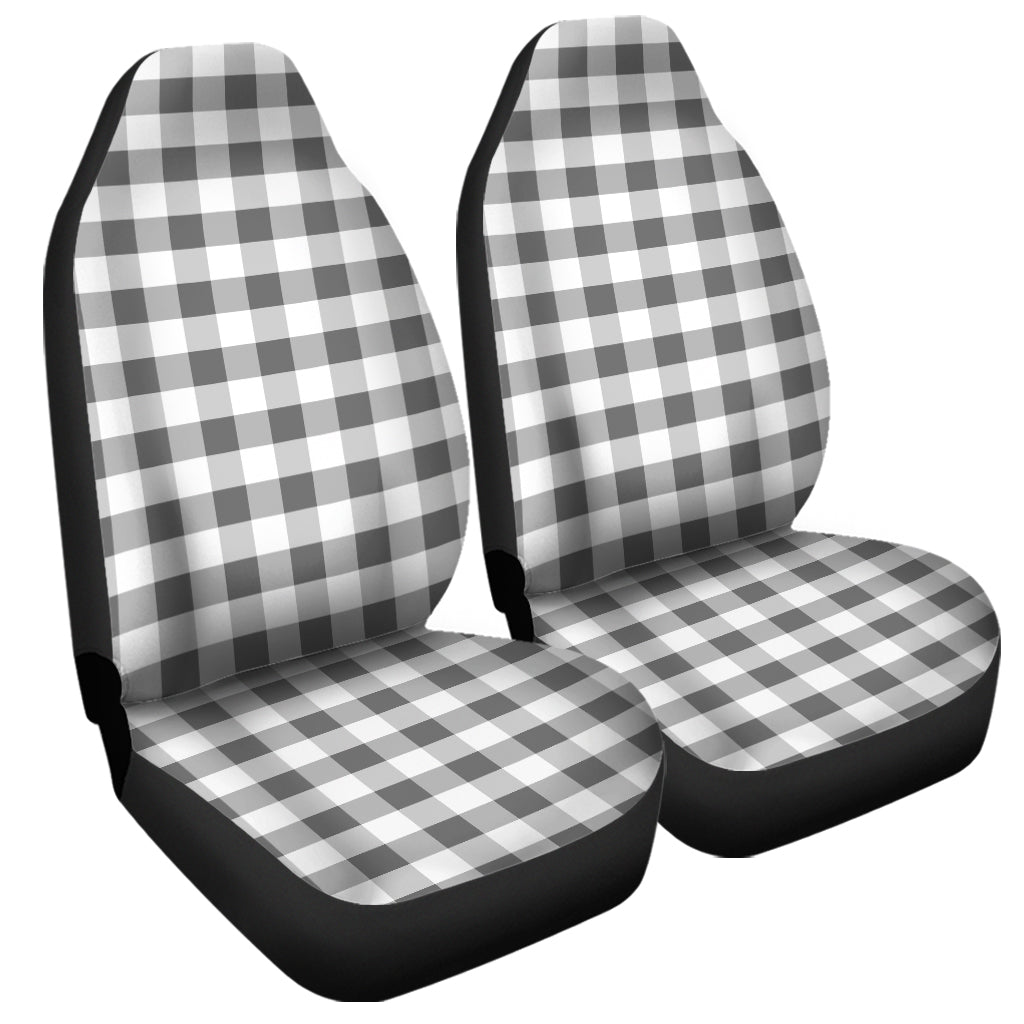 Dark Grey And White Gingham Print Universal Fit Car Seat Covers