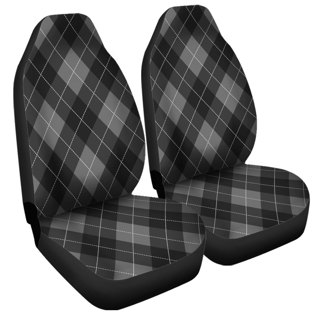 Dark Grey Argyle Pattern Print Universal Fit Car Seat Covers